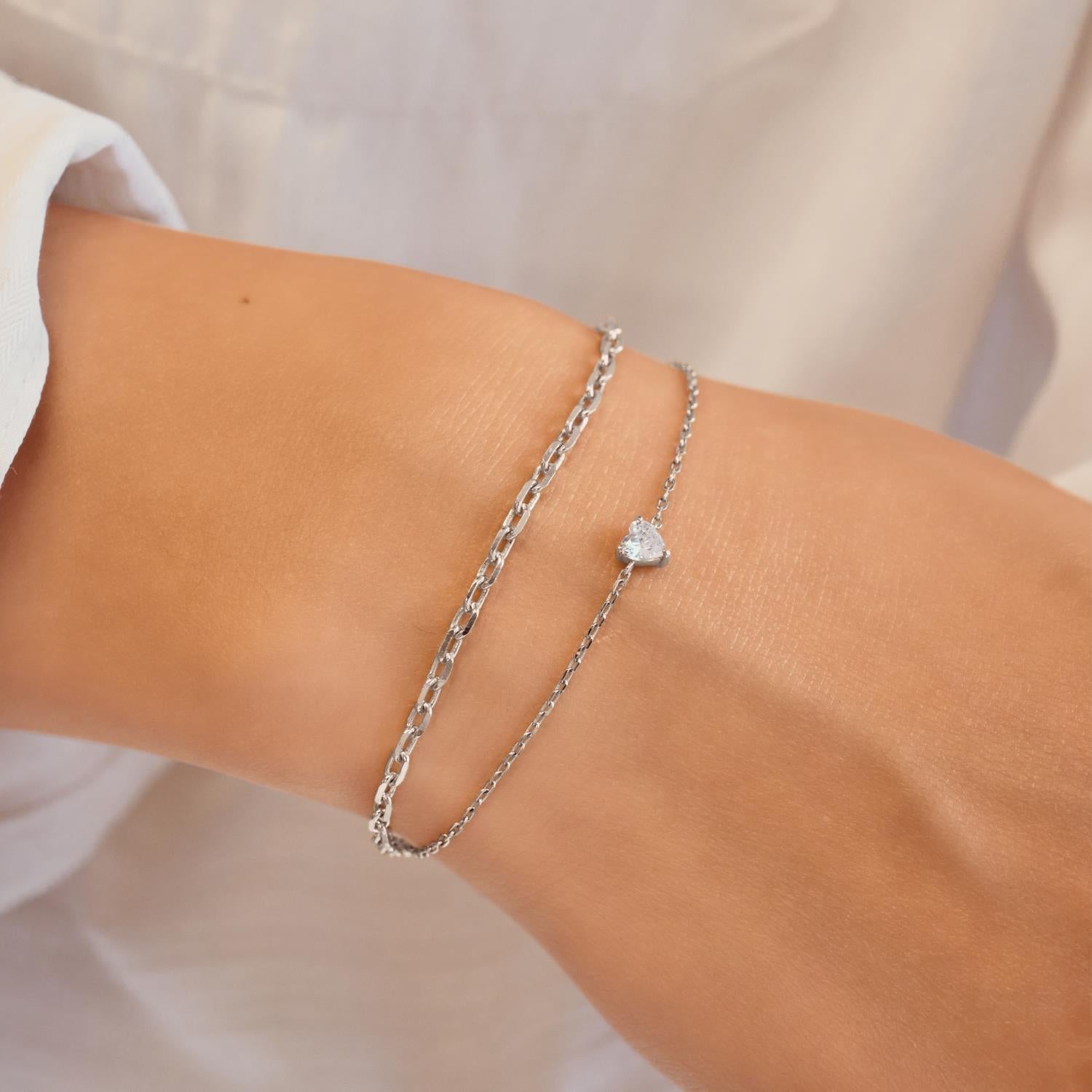 Ania Haie Silver Sparkle Heart Bracelet