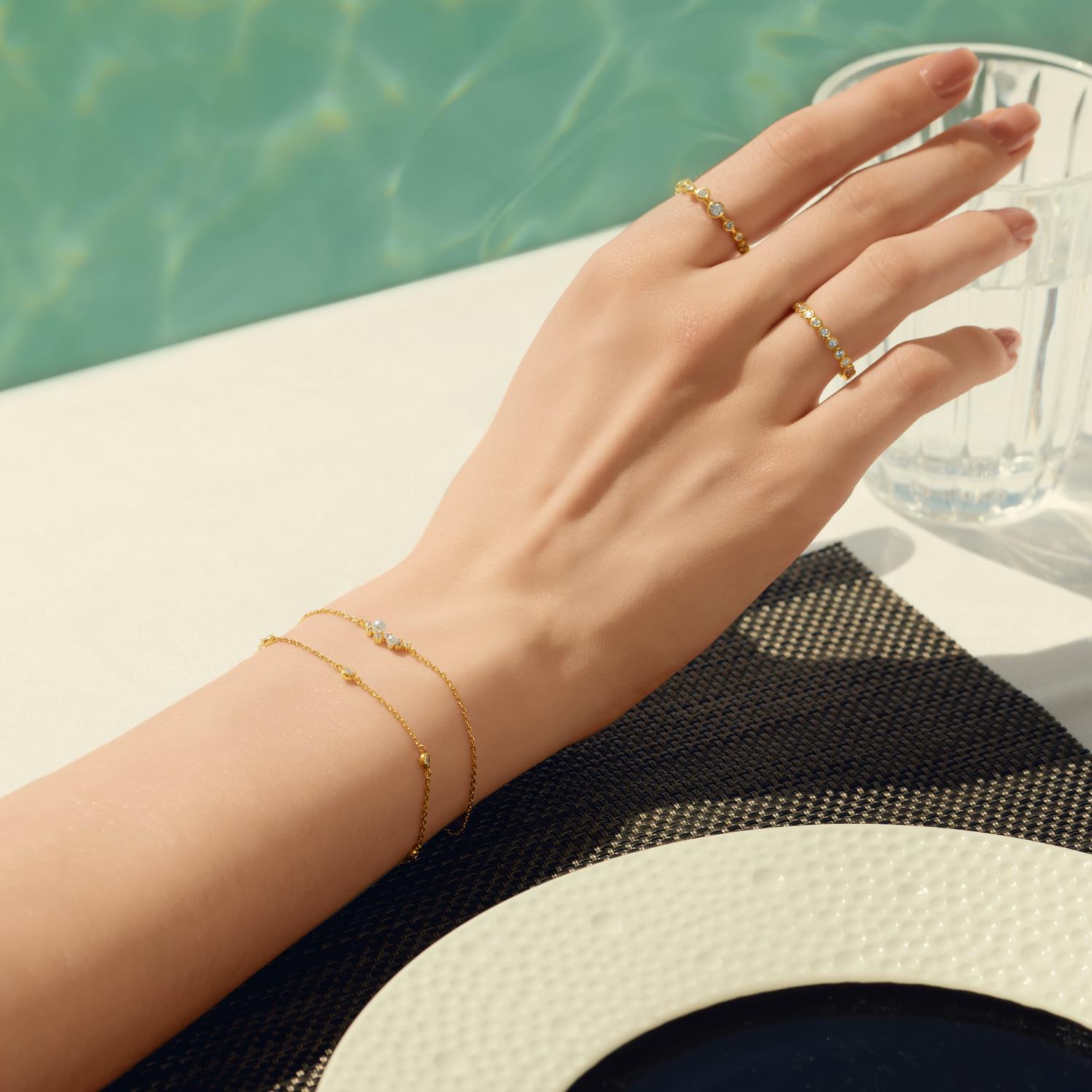 Ania Haie Gold Shell Pearl Cluster Bracelet