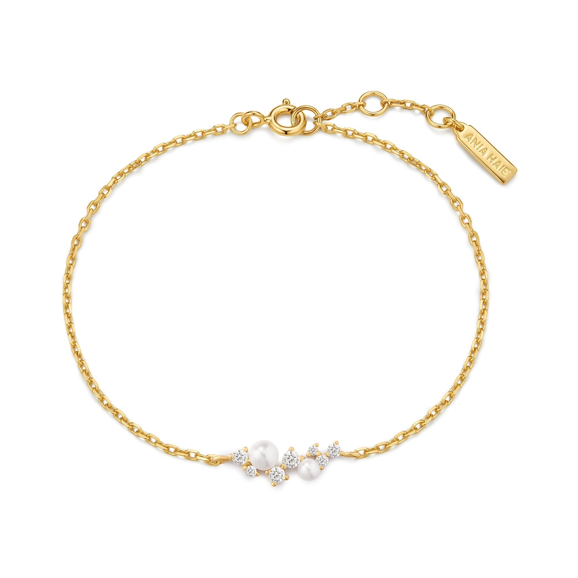 Ania Haie Gold Shell Pearl Cluster Bracelet