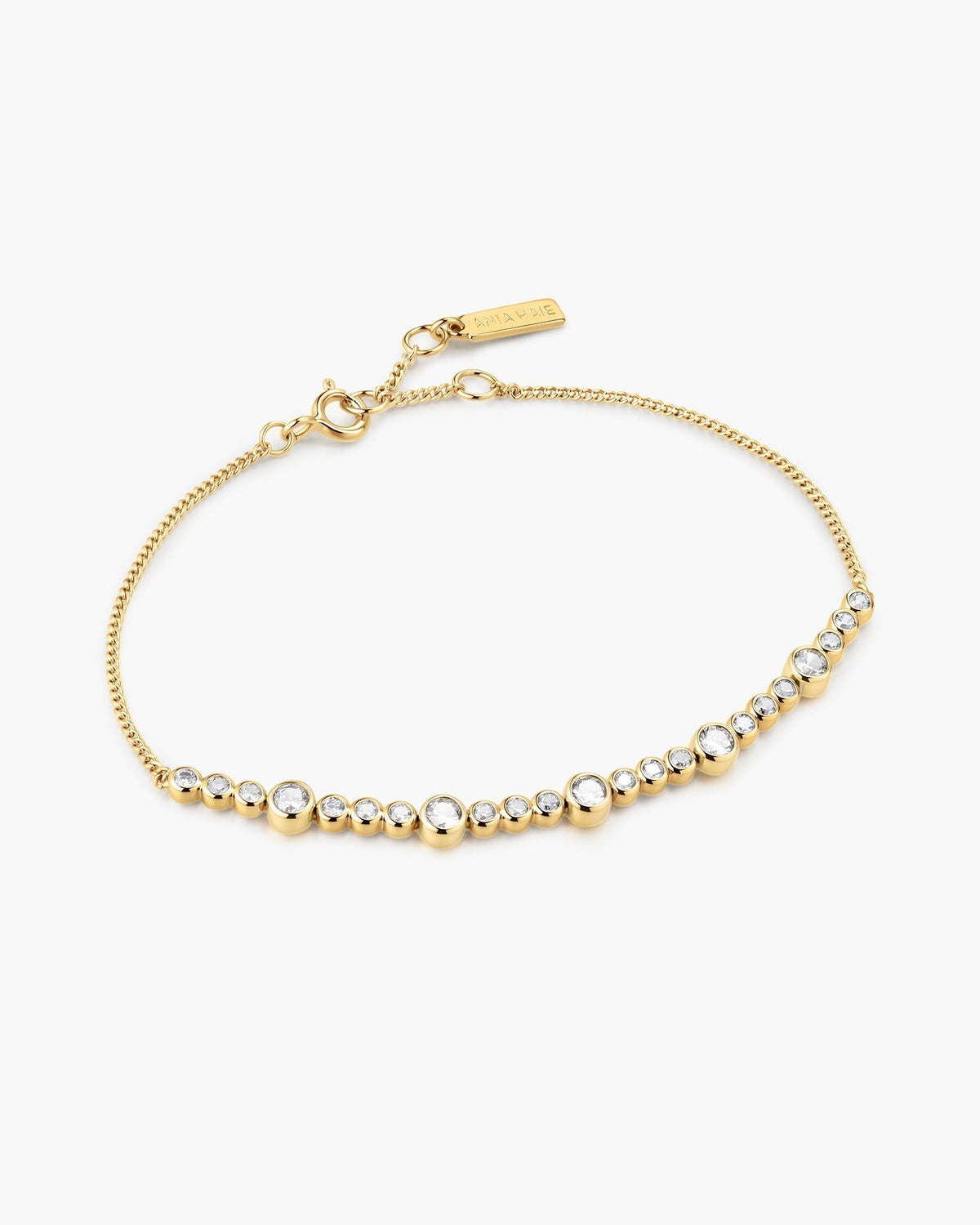 Ania Haie Gold Alternating Bezel-Set Bracelet B076-11G B076-11G front packshot