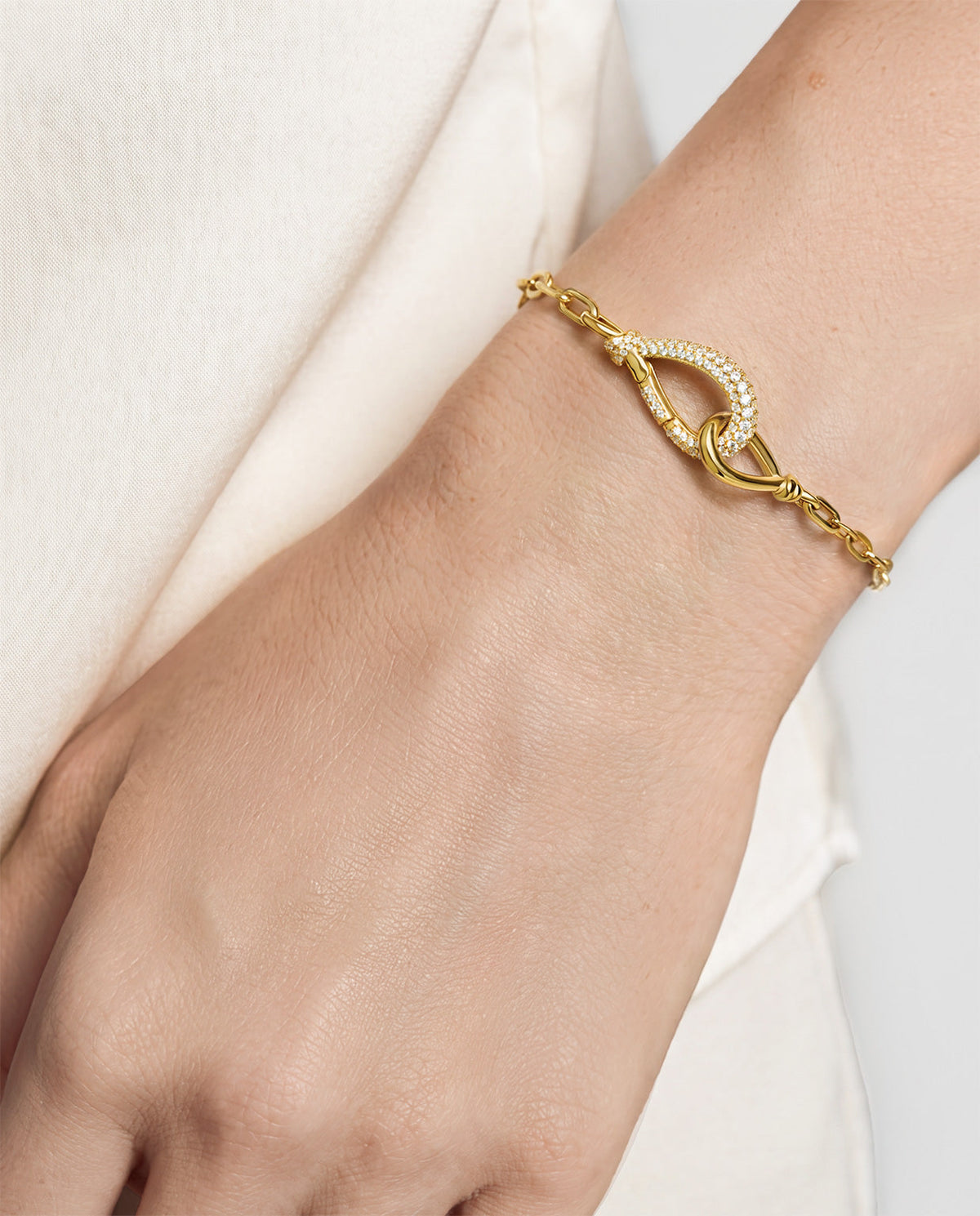 Ania Haie Gold Interlocked Pave & Polished Knot Bracelet B077-03G B077-03G view 3