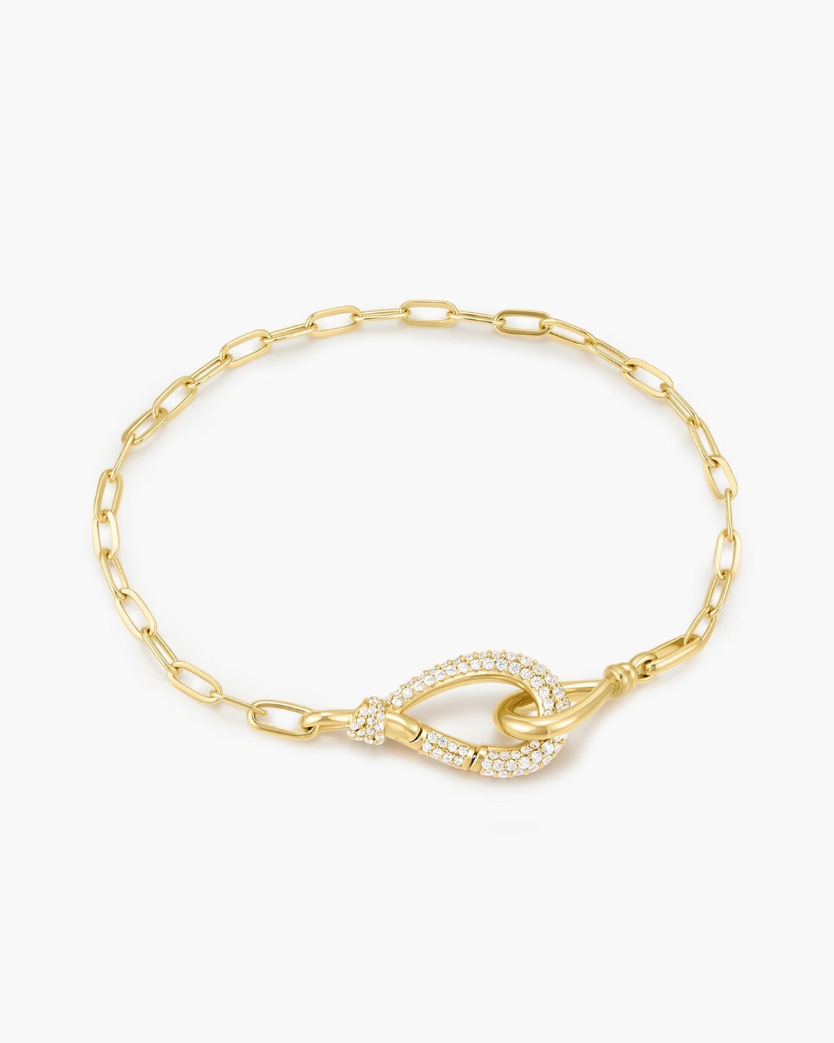 Ania Haie Gold Interlocked Pave & Polished Knot Bracelet B077-03G B077-03G front packshot