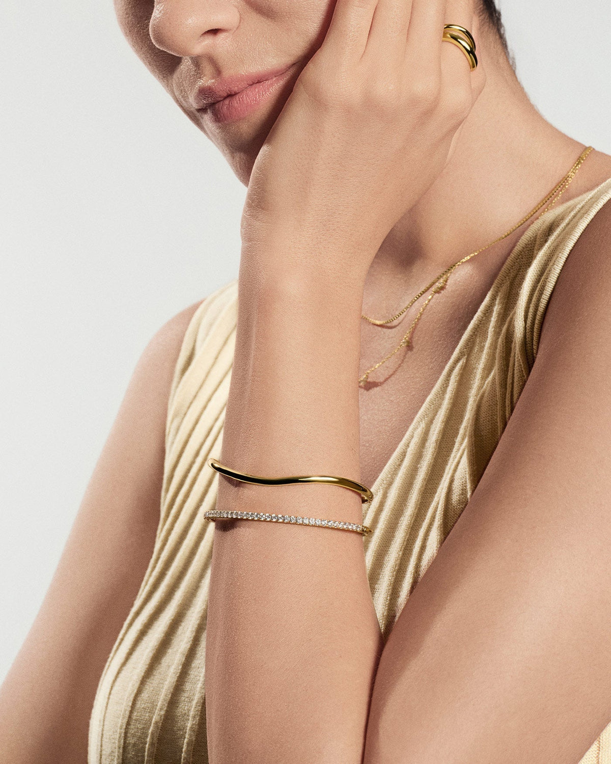 Ania Haie Gold Pave Tennis Bangle