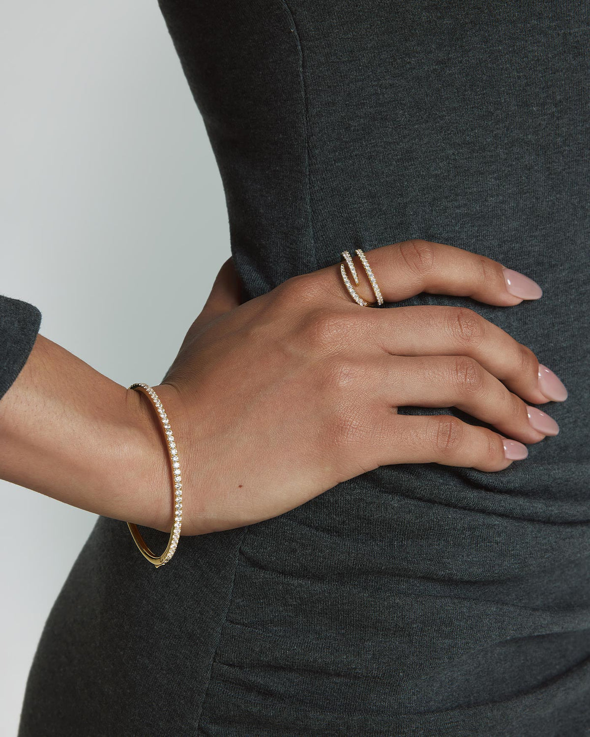 Ania Haie Gold Pave Tennis Bangle