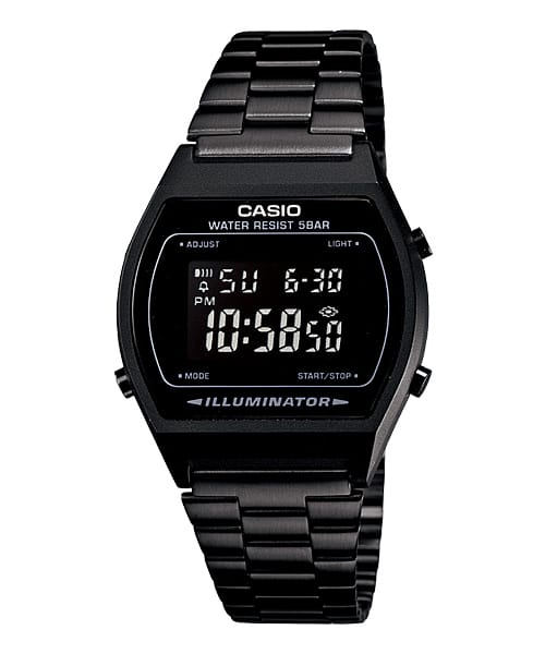 Casio Vintage Black Stainless Steel Watch B640WB-1B
