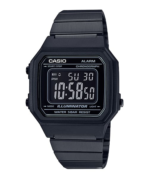 Casio Vintage Black Stainless Steel Watch B650WB-1B