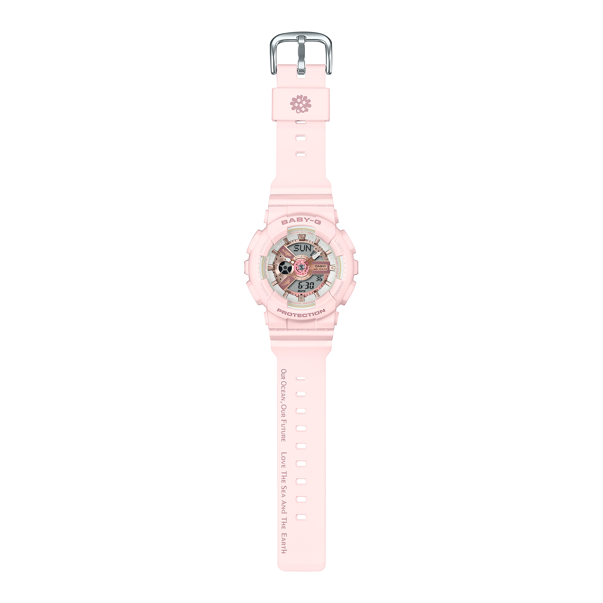 Baby-G Aqua Planet Collaboration 2024 Pink Resin Band Watch BA110AQ-4A