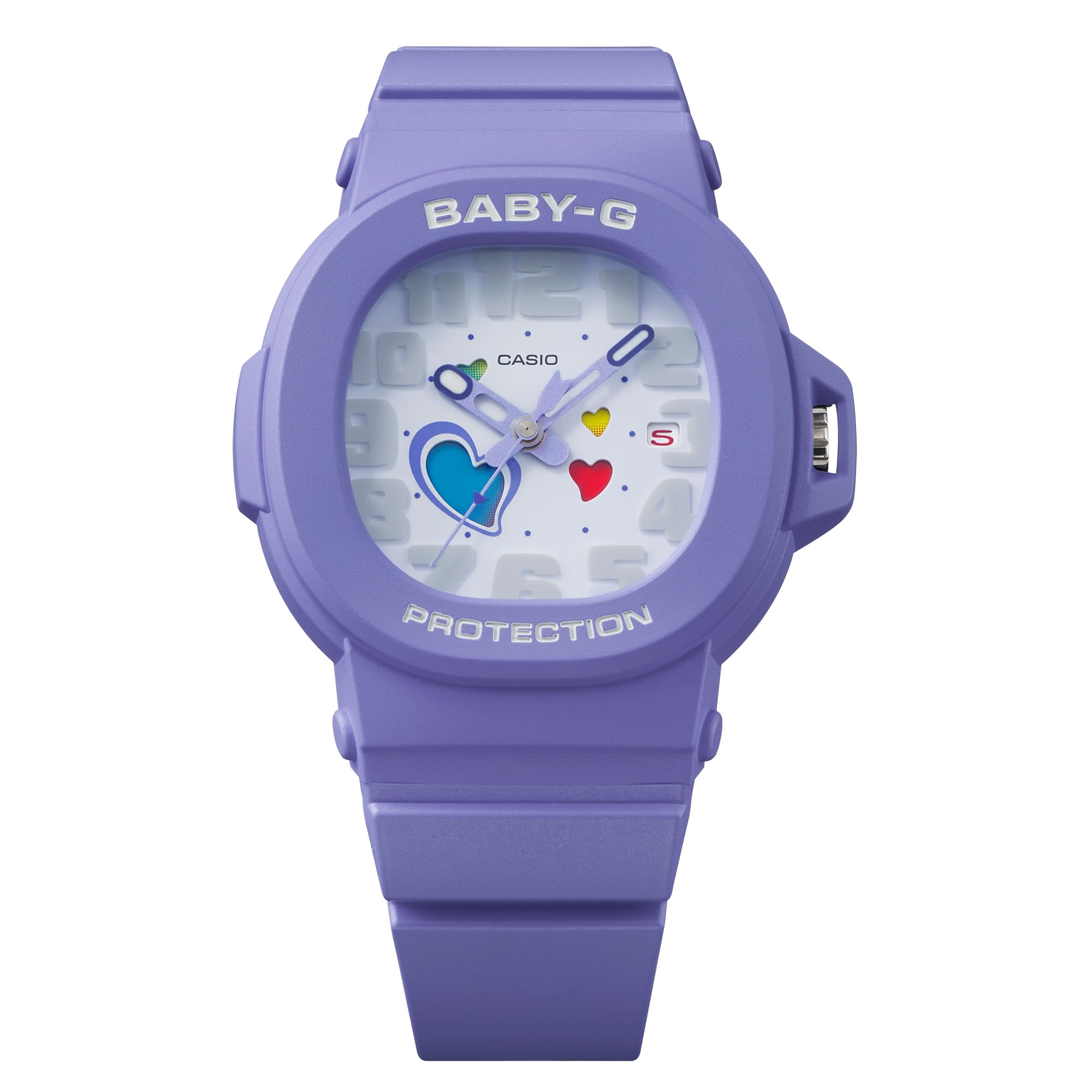 Baby-G Ana Swing Heart Dial Purple Resin Band Watch BGA10-6A