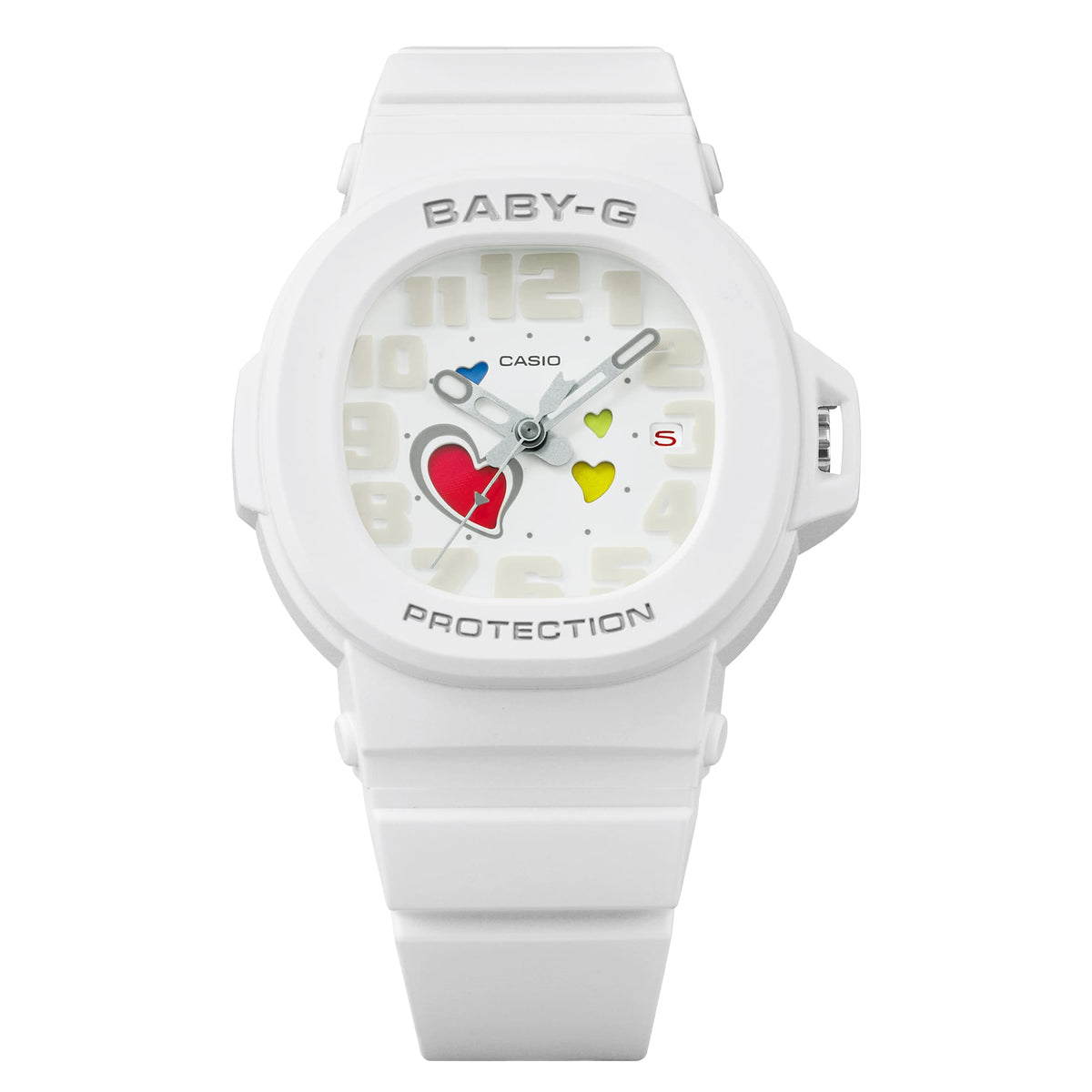 Baby-G Analogue Heart Dial White Resin Band Watch BGA10-7A1