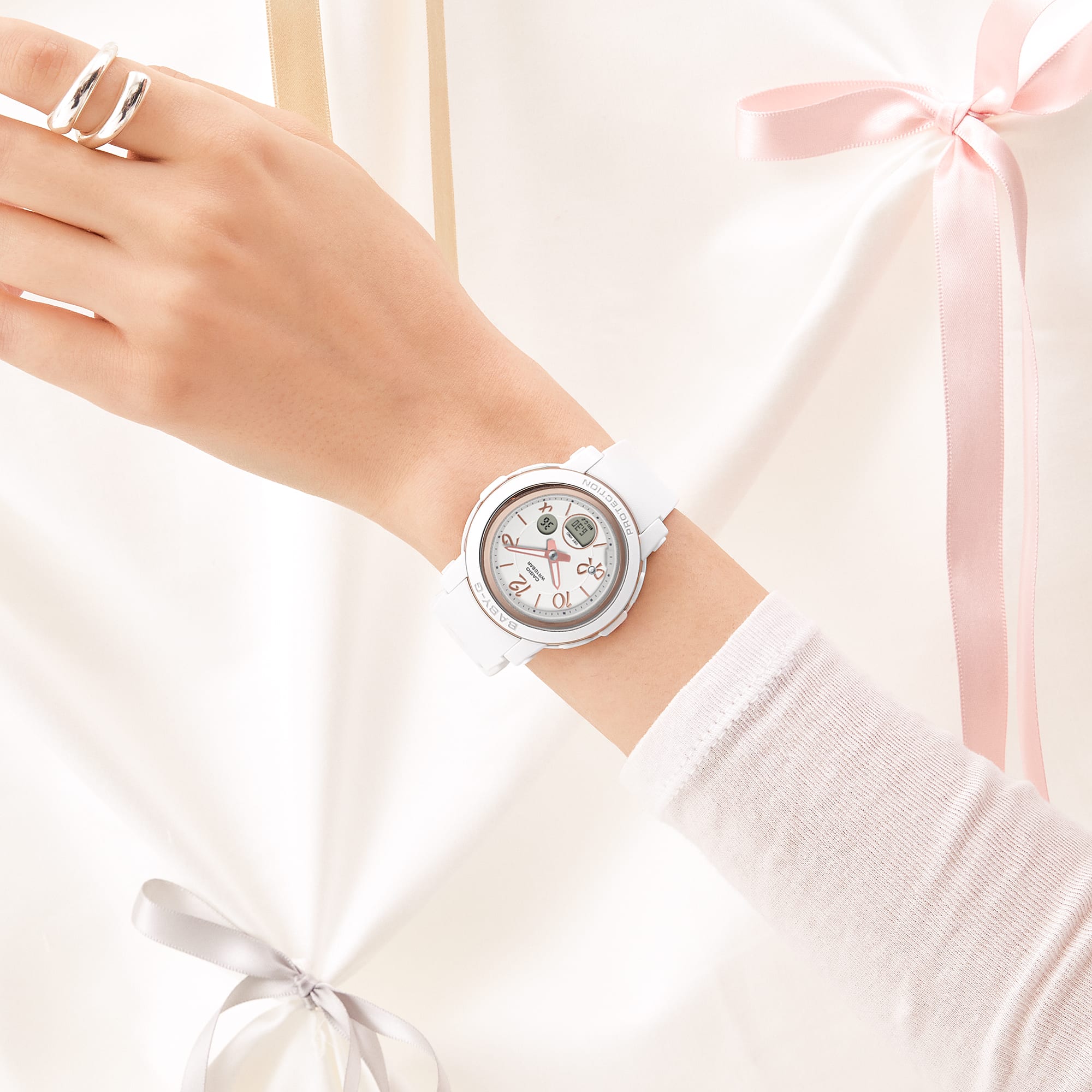 Baby-G Analog Digital White Resin Band Watch BGA290RA-7A