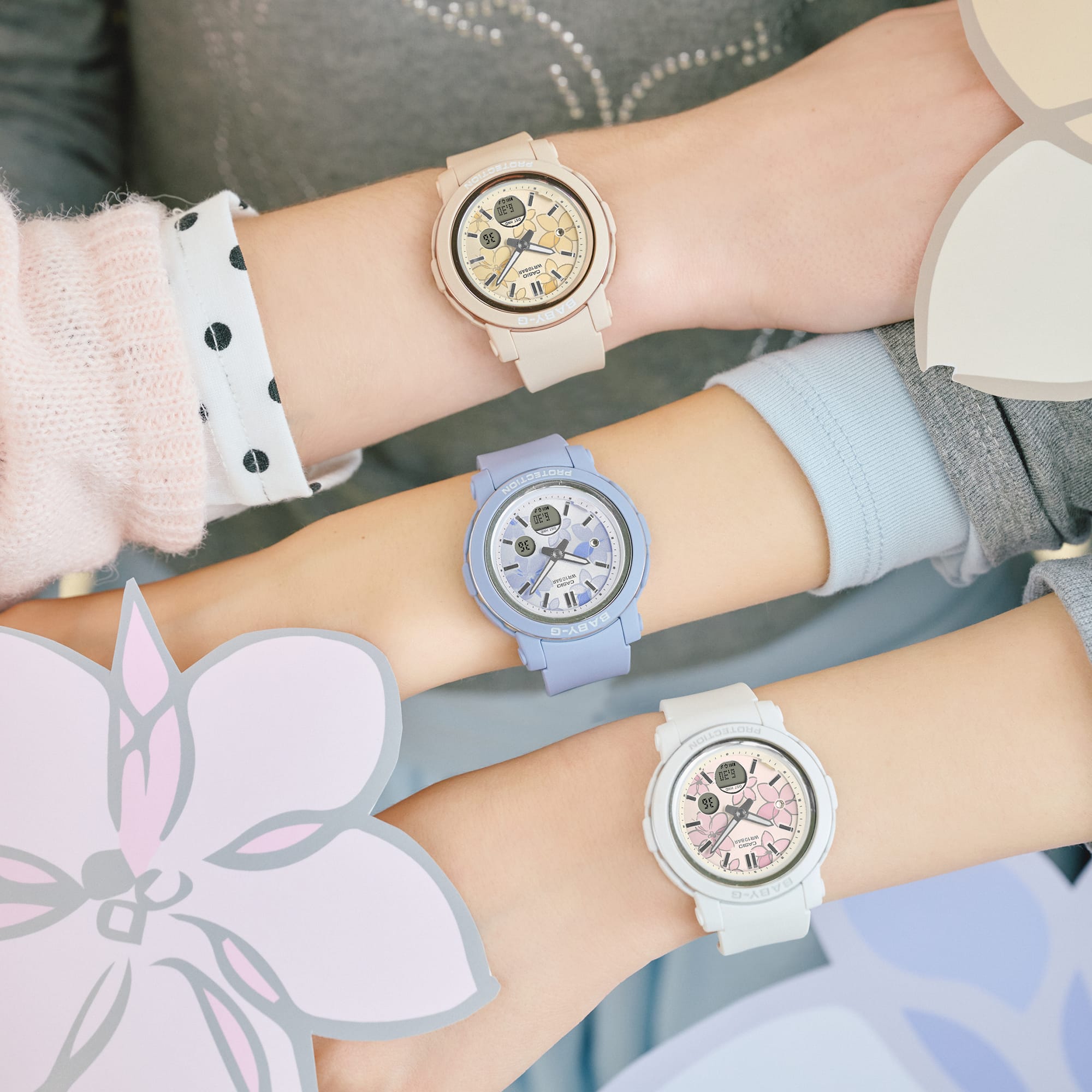 Baby-G Duo Floral Dial Blue Resin Band Watch BGA290FL-2A