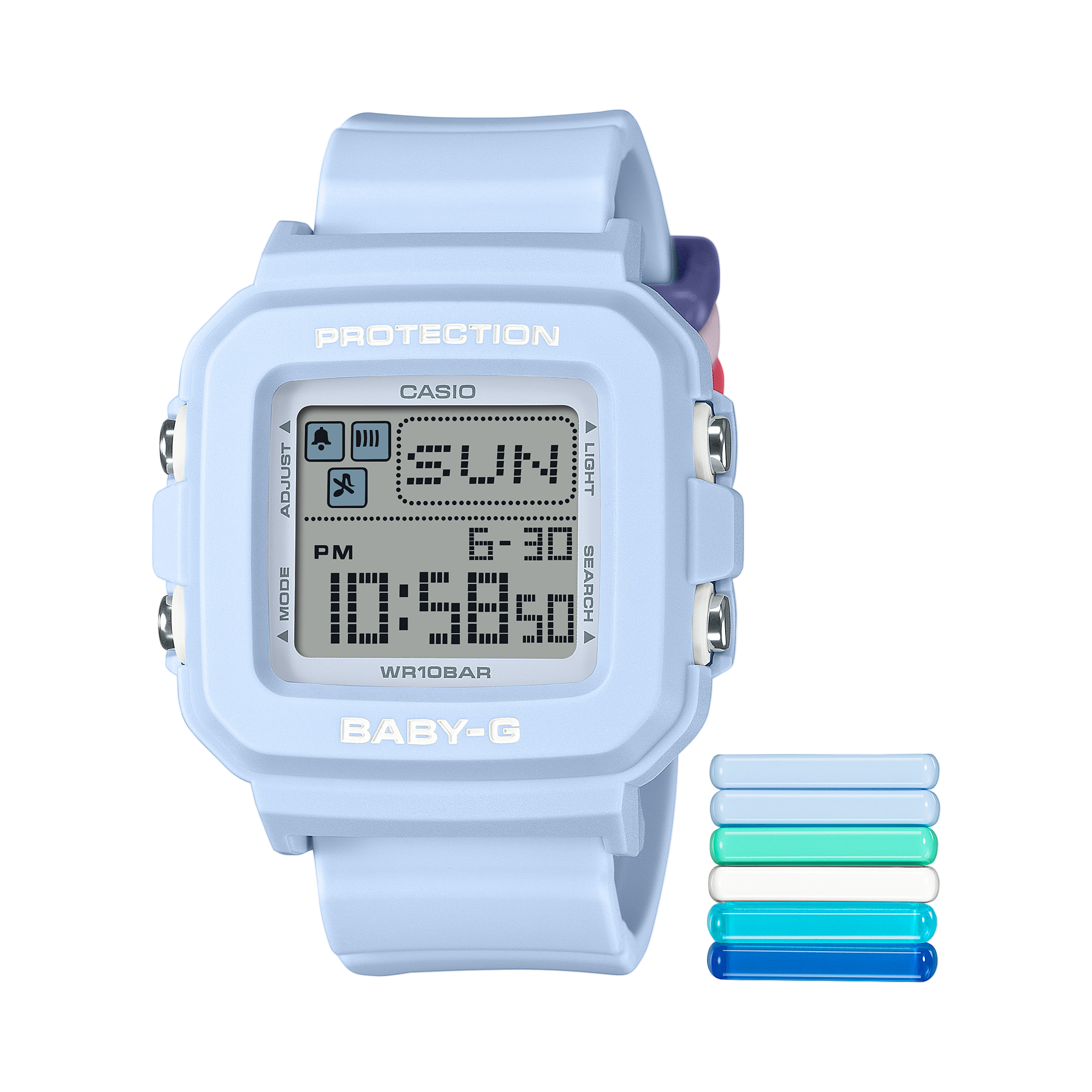 Baby-G Grey Dial Blue Resin Band Watch BGD10L-2D