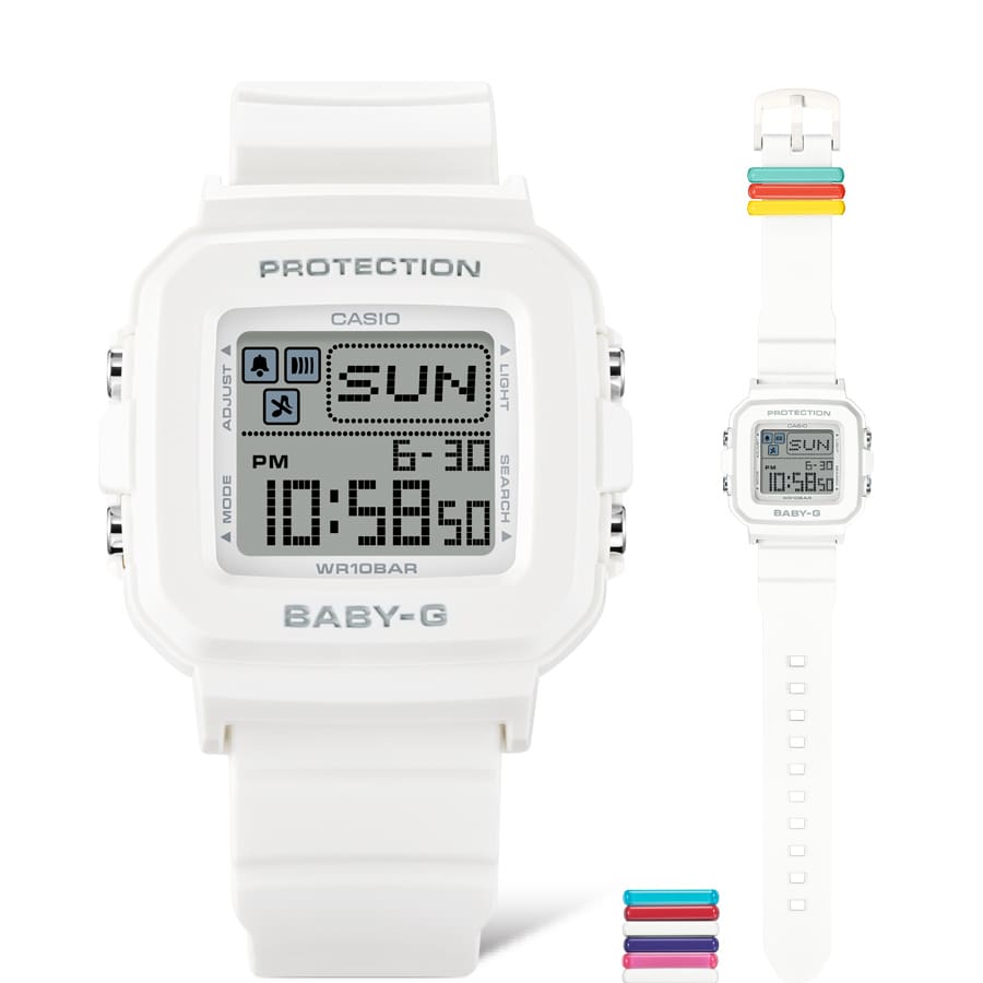 Baby-G Grey Dial White Resin Band Watch BGD10L-7D