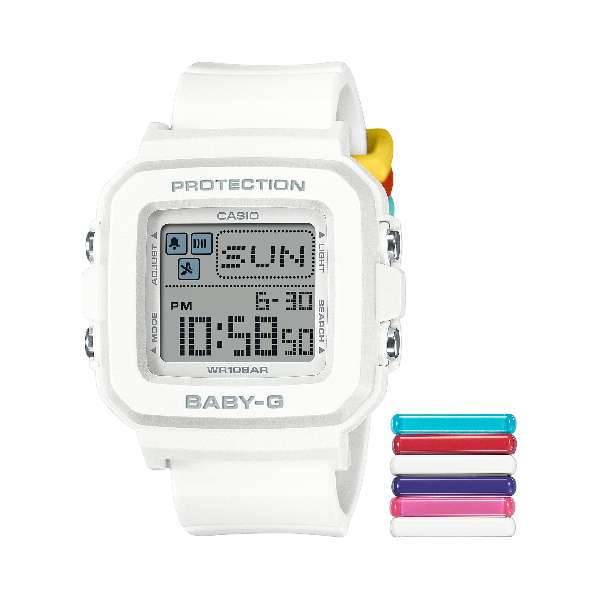 Baby-G Grey Dial White Resin Band Watch BGD10L-7D