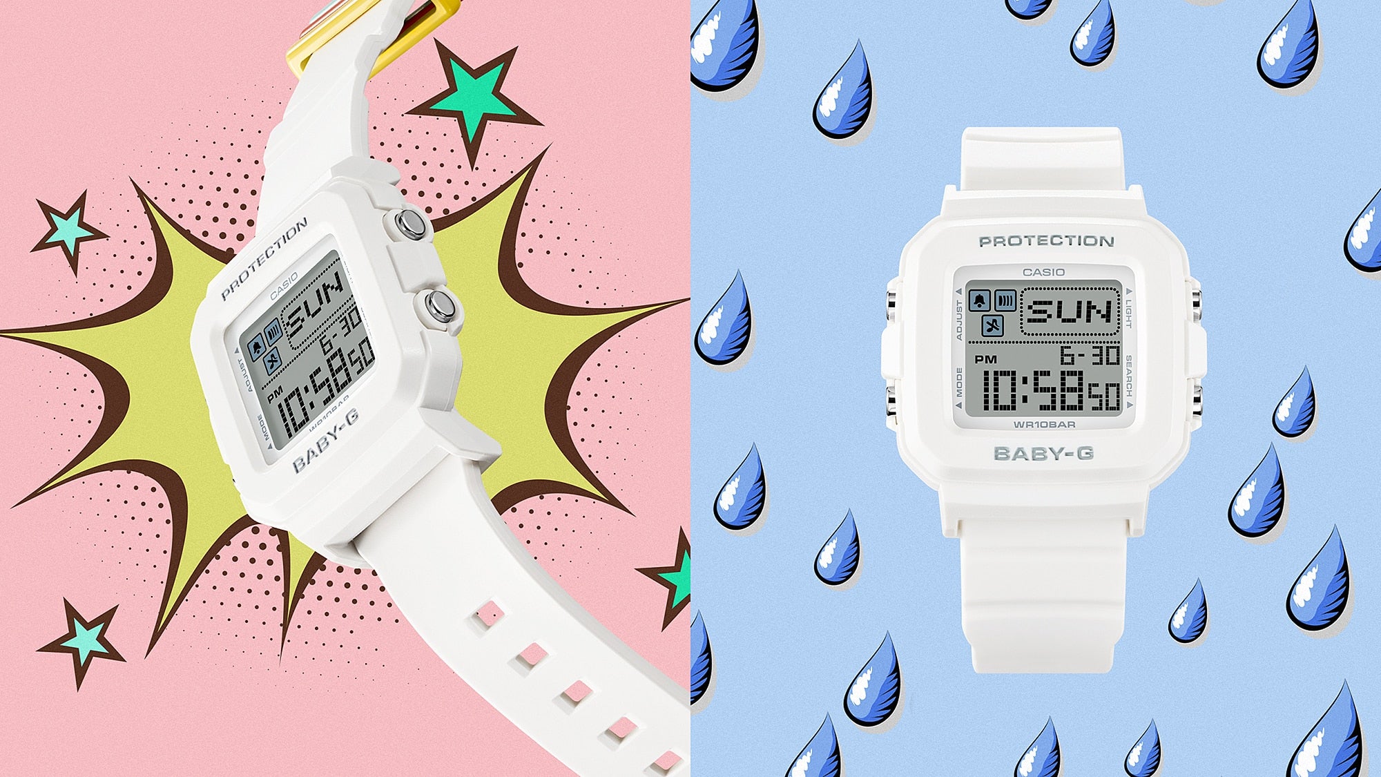 Baby-G Grey Dial White Resin Band Watch BGD10L-7D