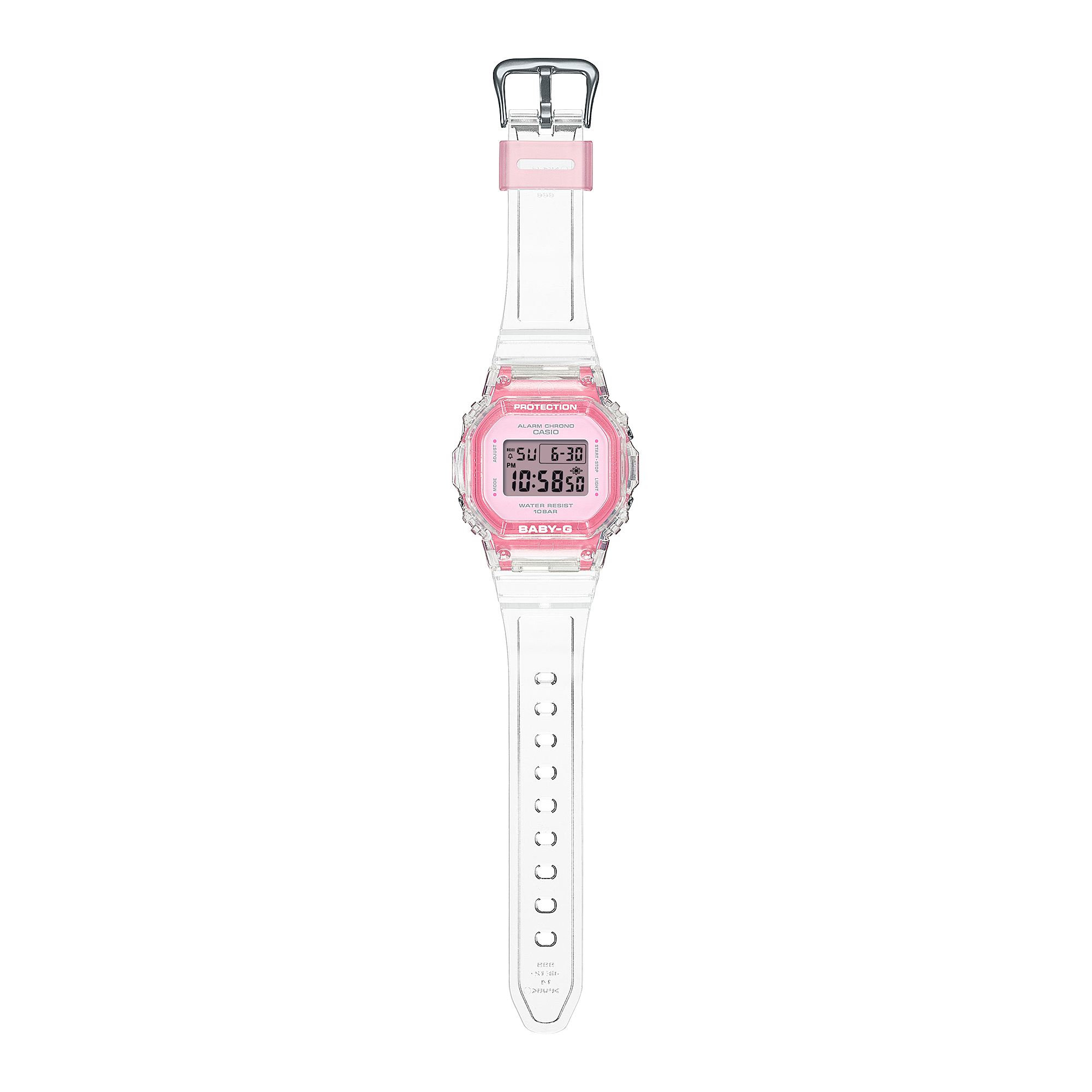 Baby-G Pink Dial Transparent Resin Band Watch BGD565SJ-7D