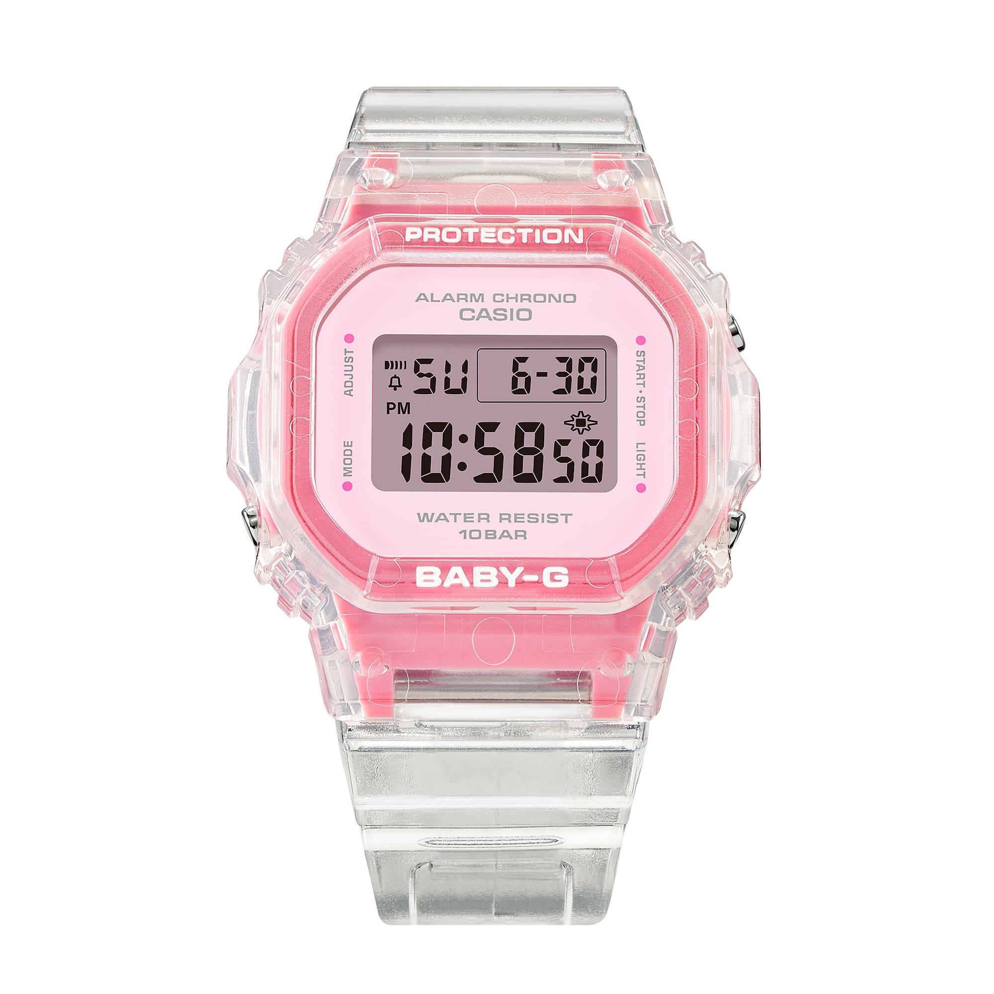 Baby-G Pink Dial Transparent Resin Band Watch BGD565SJ-7D