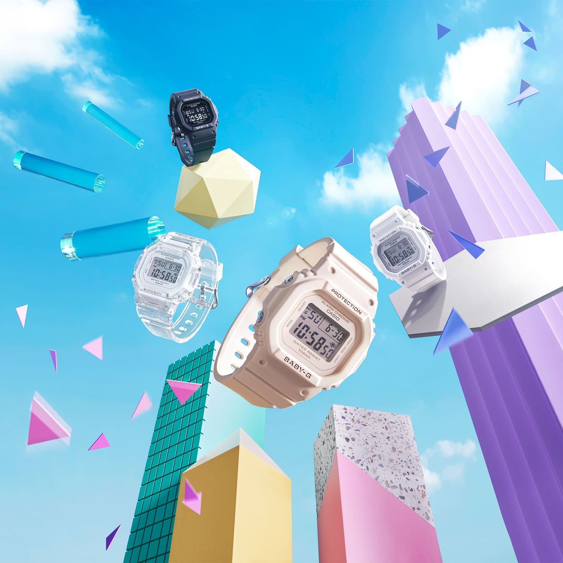 G-Shock White Resin Band Watch BGD565-7D