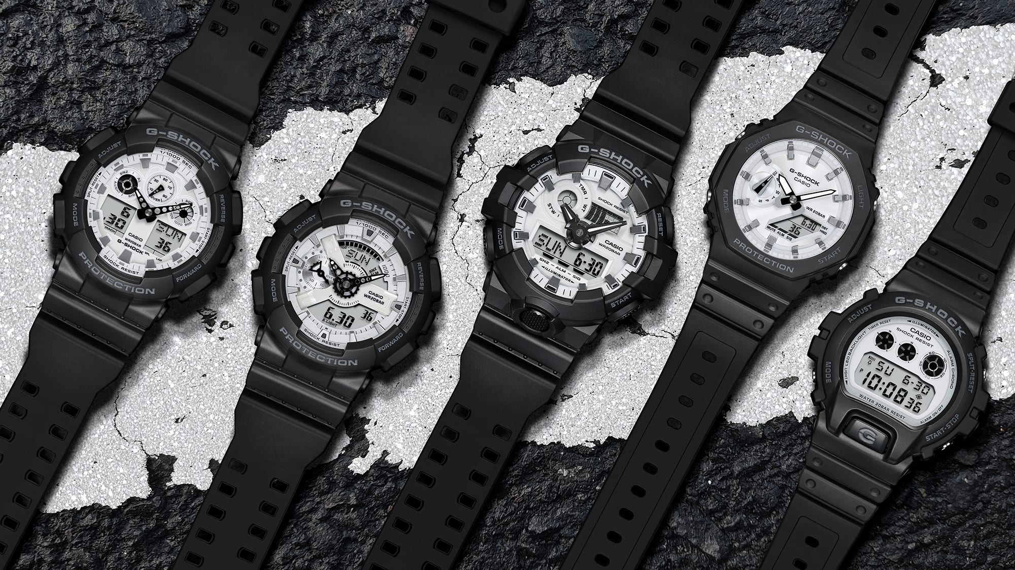 G-Shock Digital White Dial Black Resin Band Watch DW6900WD-1D