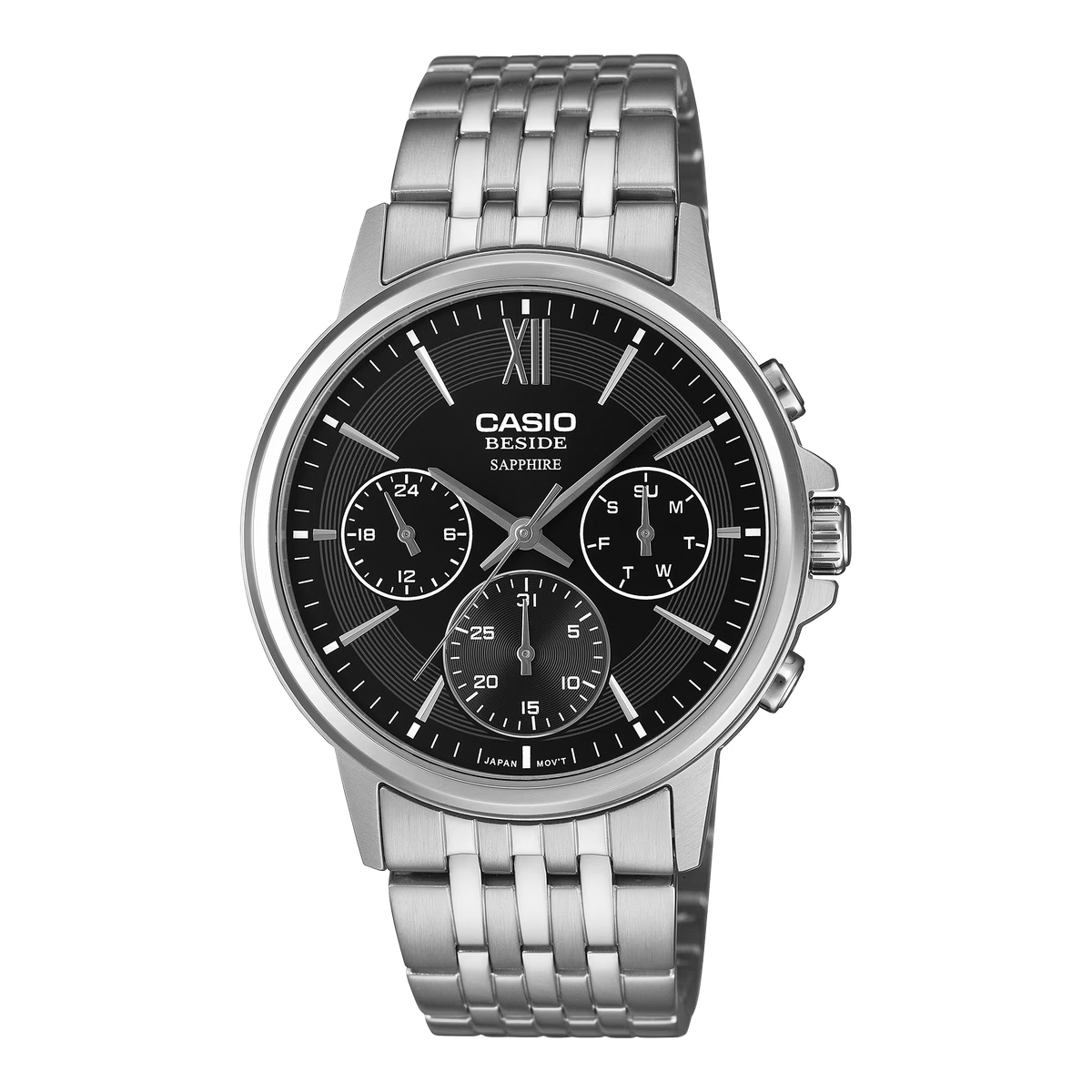 Casio Beside Chronograph Sapphire Crystal Black Dial Men's Watch BMS300D-1A