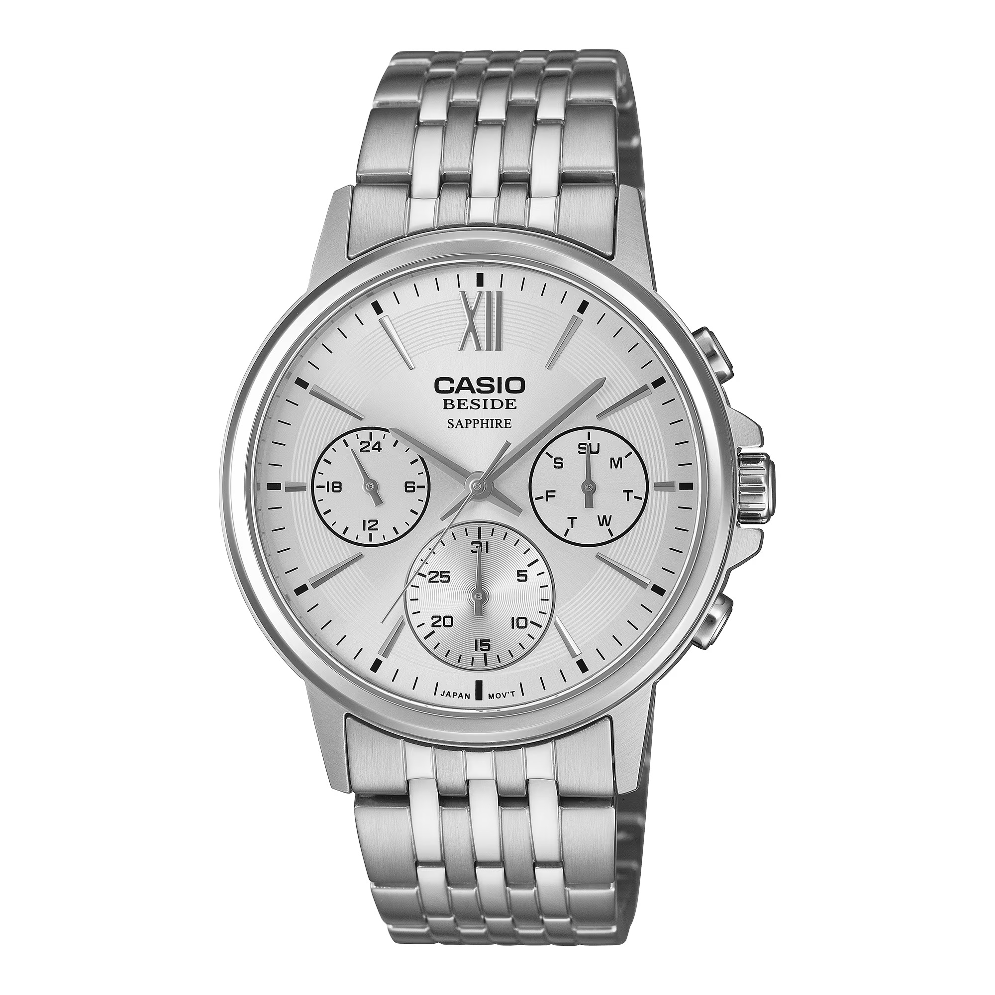 Casio Beside Chronograph Sapphire Crystal Silver Dial Men's Watch BMS300D-7A