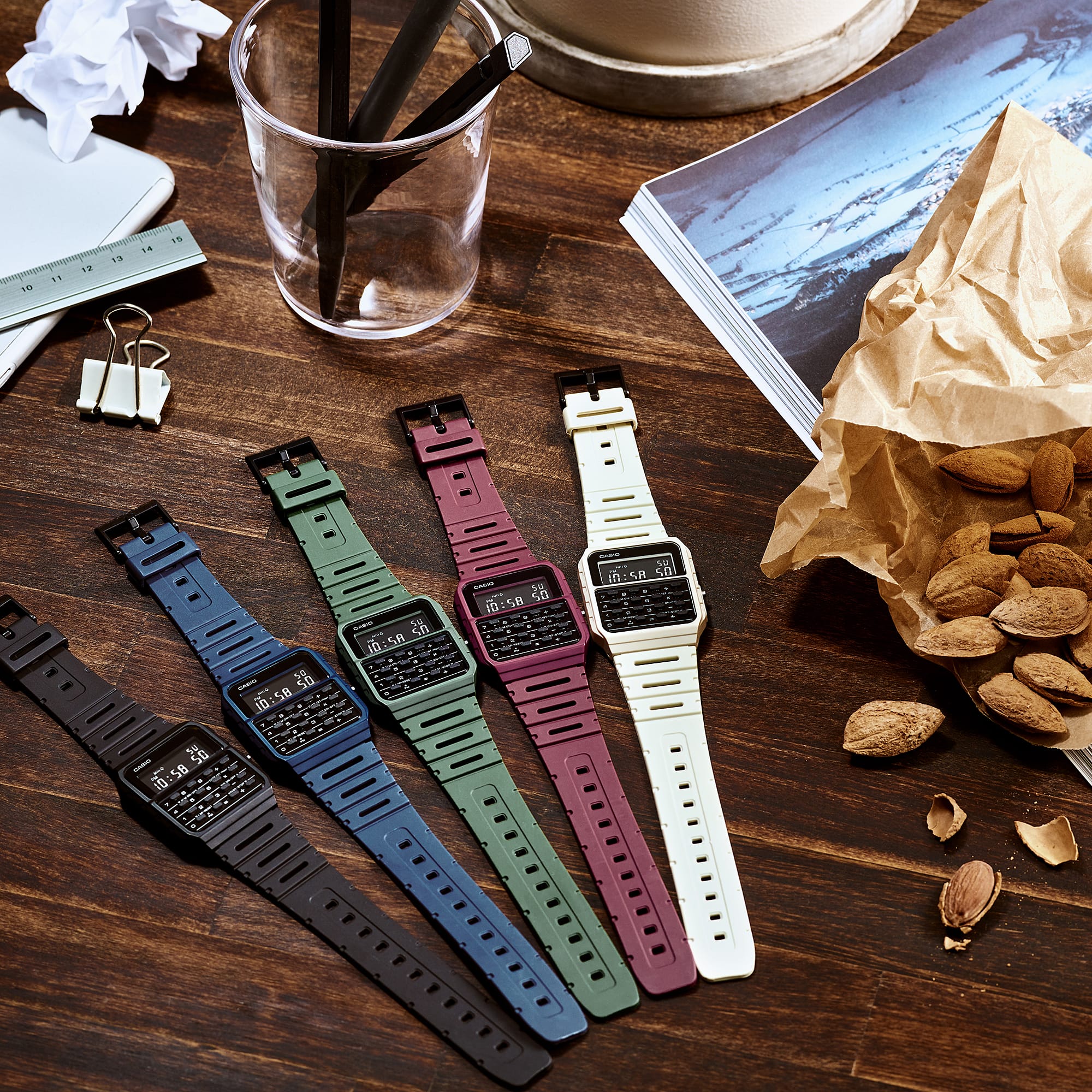 Casio Calculator Data Bank Blue Resin Band Watch CA53WF-2B