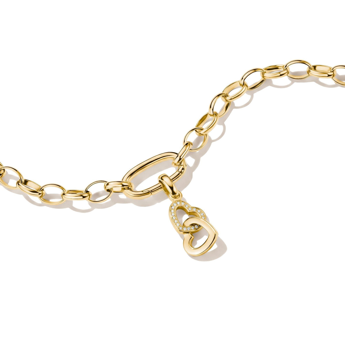 Thomas Sabo Gold-Plated Double Heart Charm with White Zirconia CCC1201MY CCC1201MY view 2