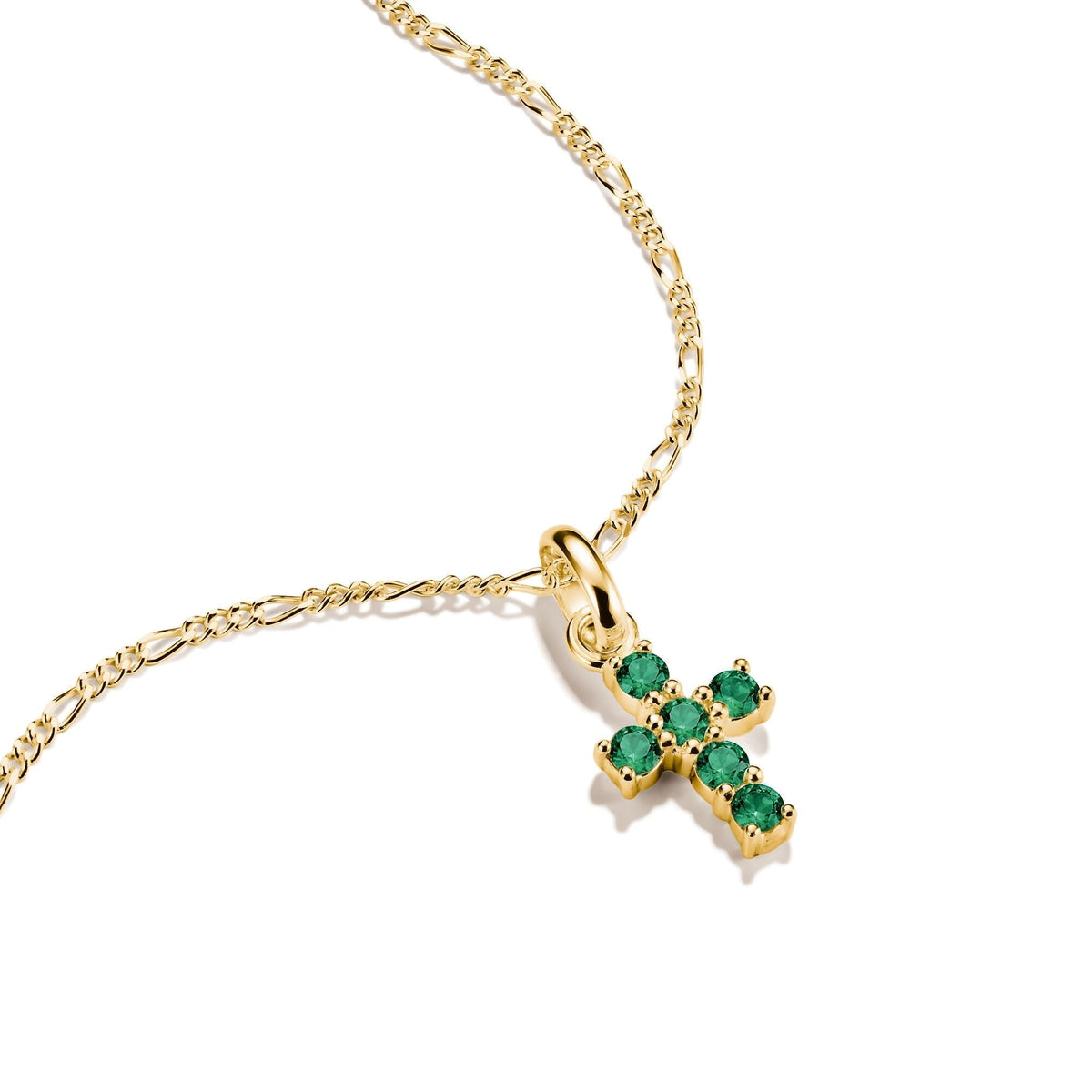 Thomas Sabo Gold-Plated Cross Charm with Green Nano Crystal CCC1206MGRY CCC1206MGRY view 2