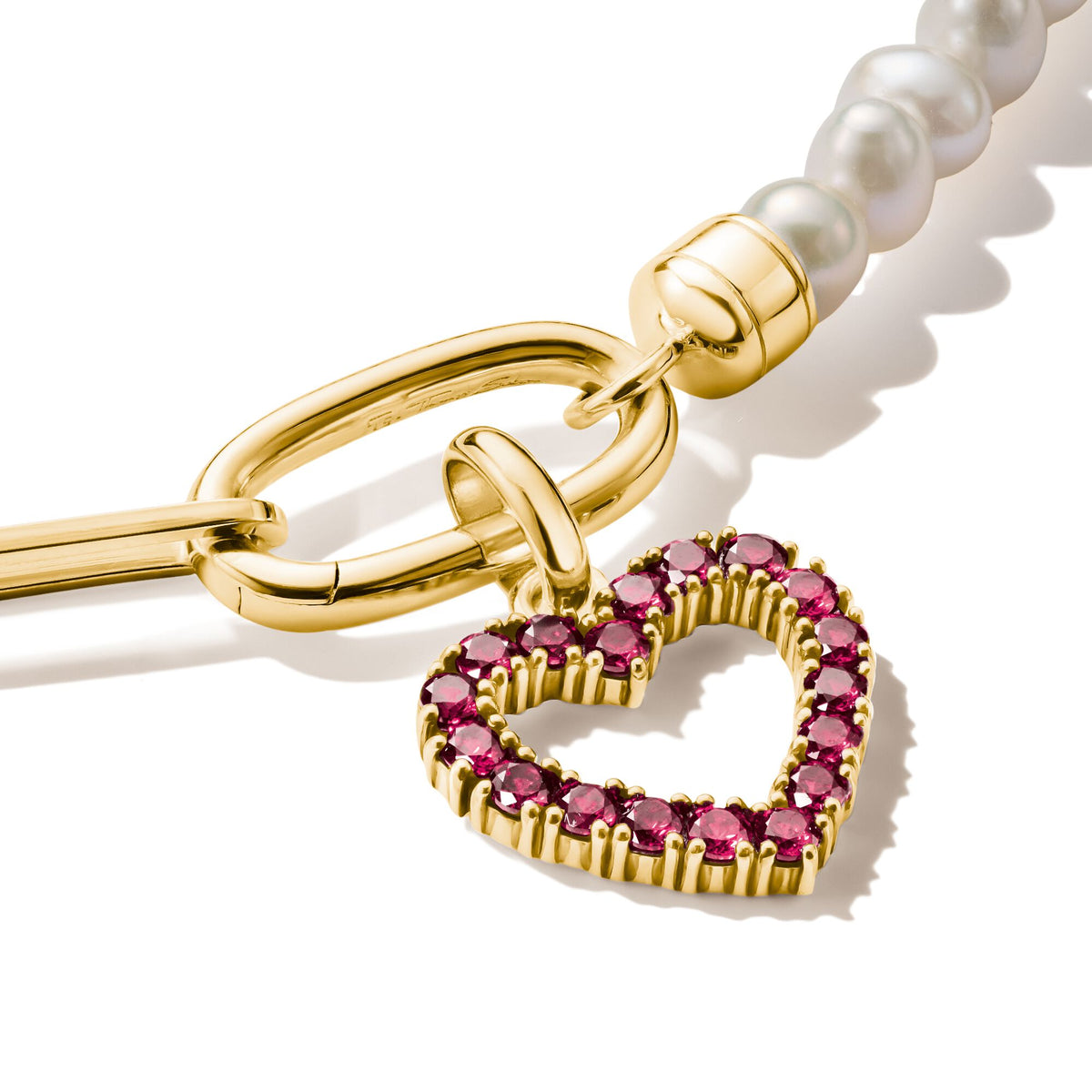 Thomas Sabo Gold-Plated Heart Charm with Lab-Grown Ruby CCC1237MY CCC1237MY view 2