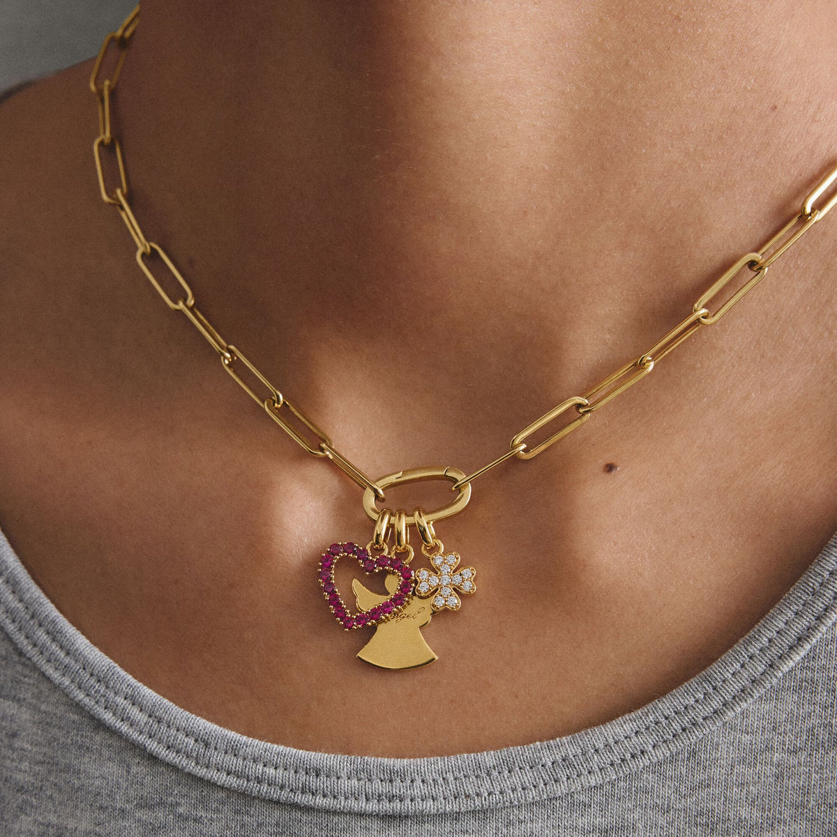 Thomas Sabo Gold-Plated Heart Charm with Lab-Grown Ruby CCC1237MY CCC1237MY view 4