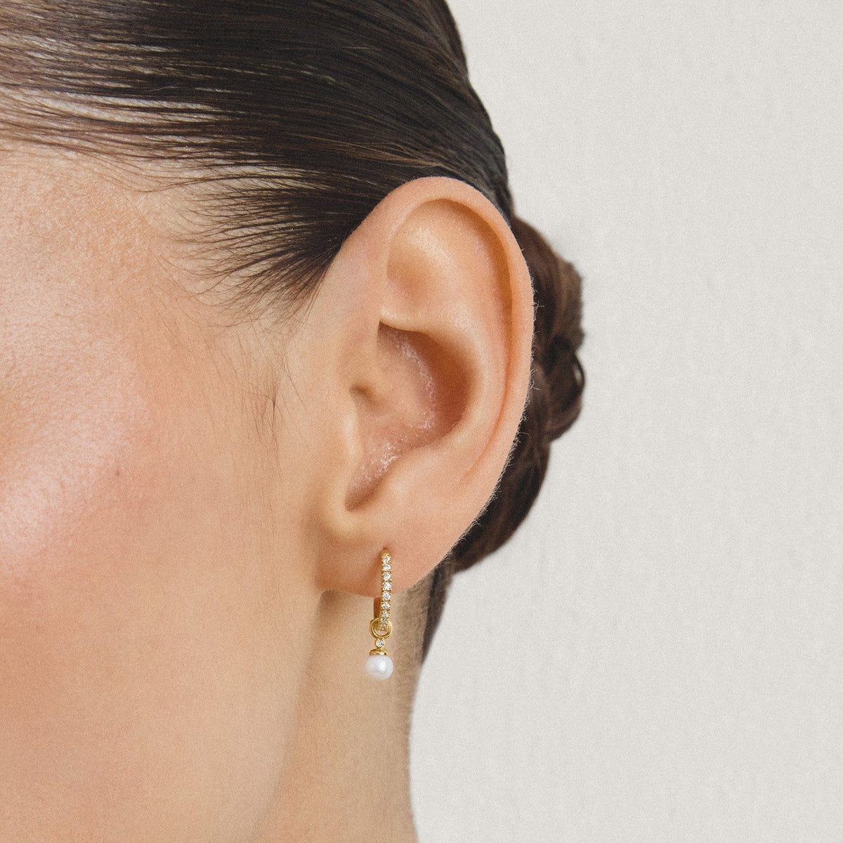 Thomas Sabo Hoop earrings pearl with zirconia