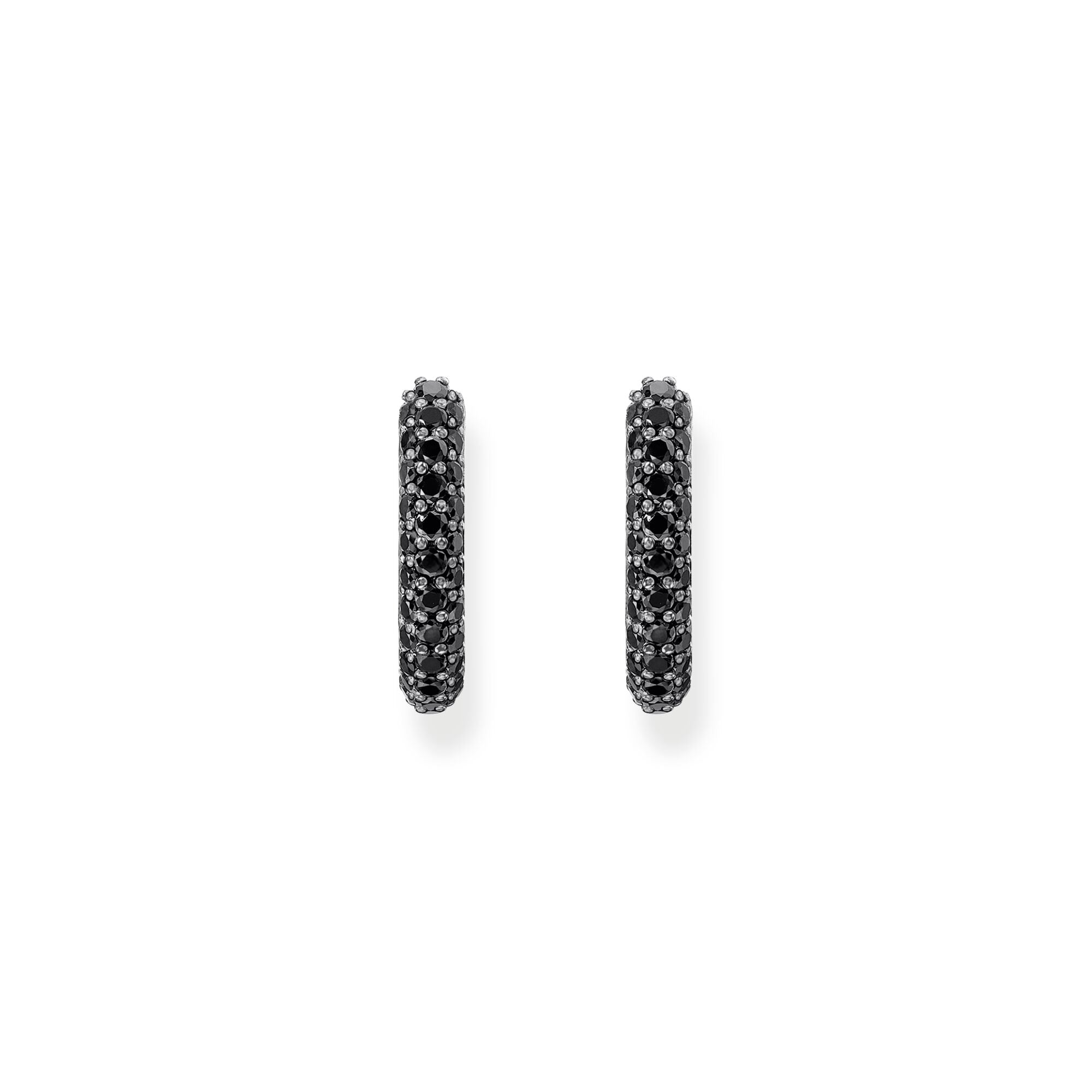 THOMAS SABO Hoop earrings with black zirconia pavé