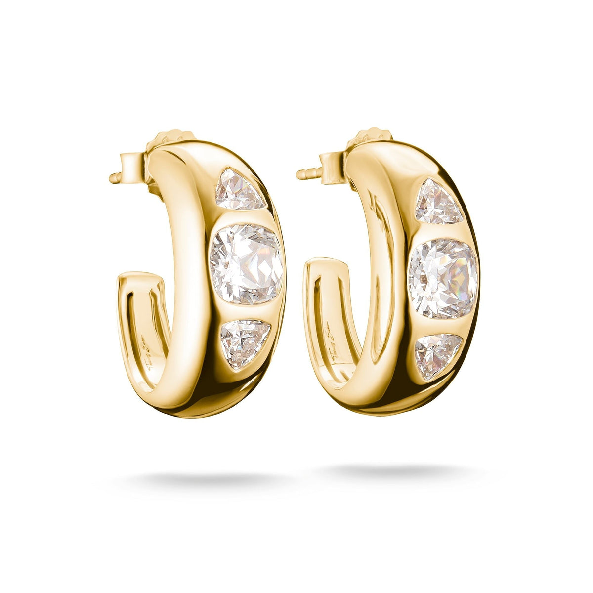 THOMAS SABO Hoop Earrings with Zirconia Stones Gold