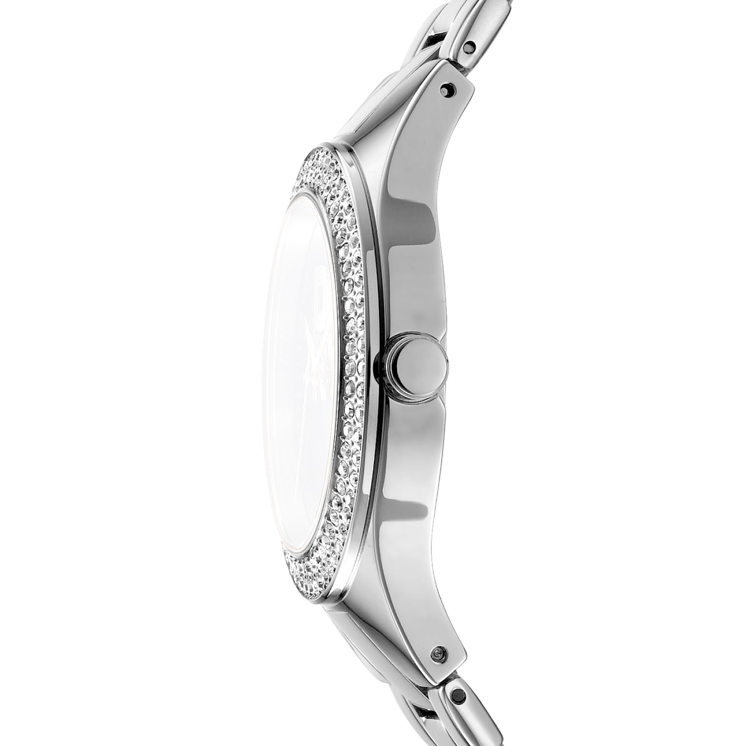 DKNY Parsons Glitz Silver Blue Dial 38mm Stainless Steel Watch