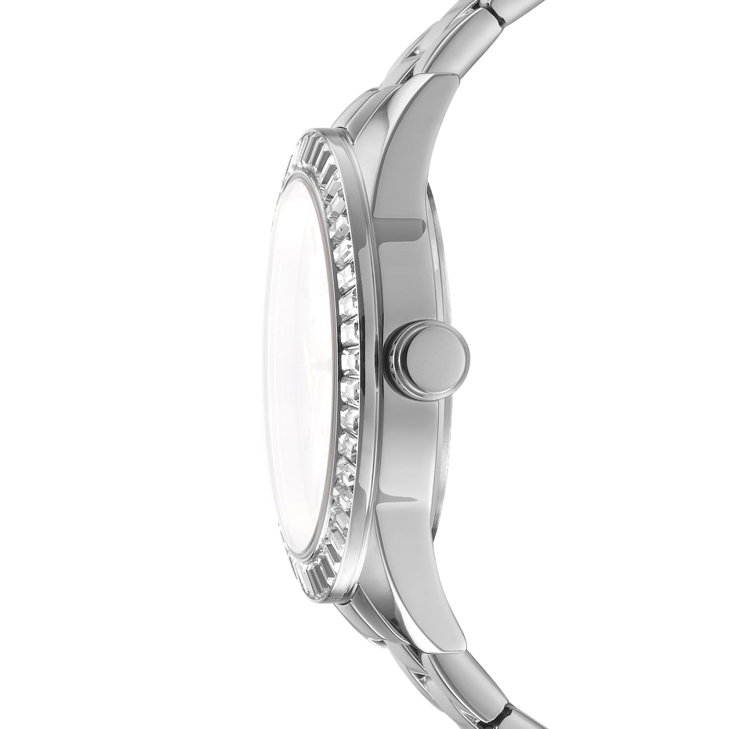 DKNY Silver Stainless Steel Rose Dial Multi Glitz 40mm Watch
