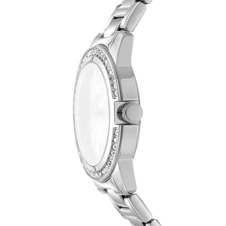 DKNY Silver Stainless Steel 30mm Women's Minimalist Watch