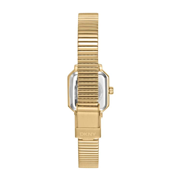 DKNY Gold Stainless Steel Mother of Pearl Square Watch 22mm