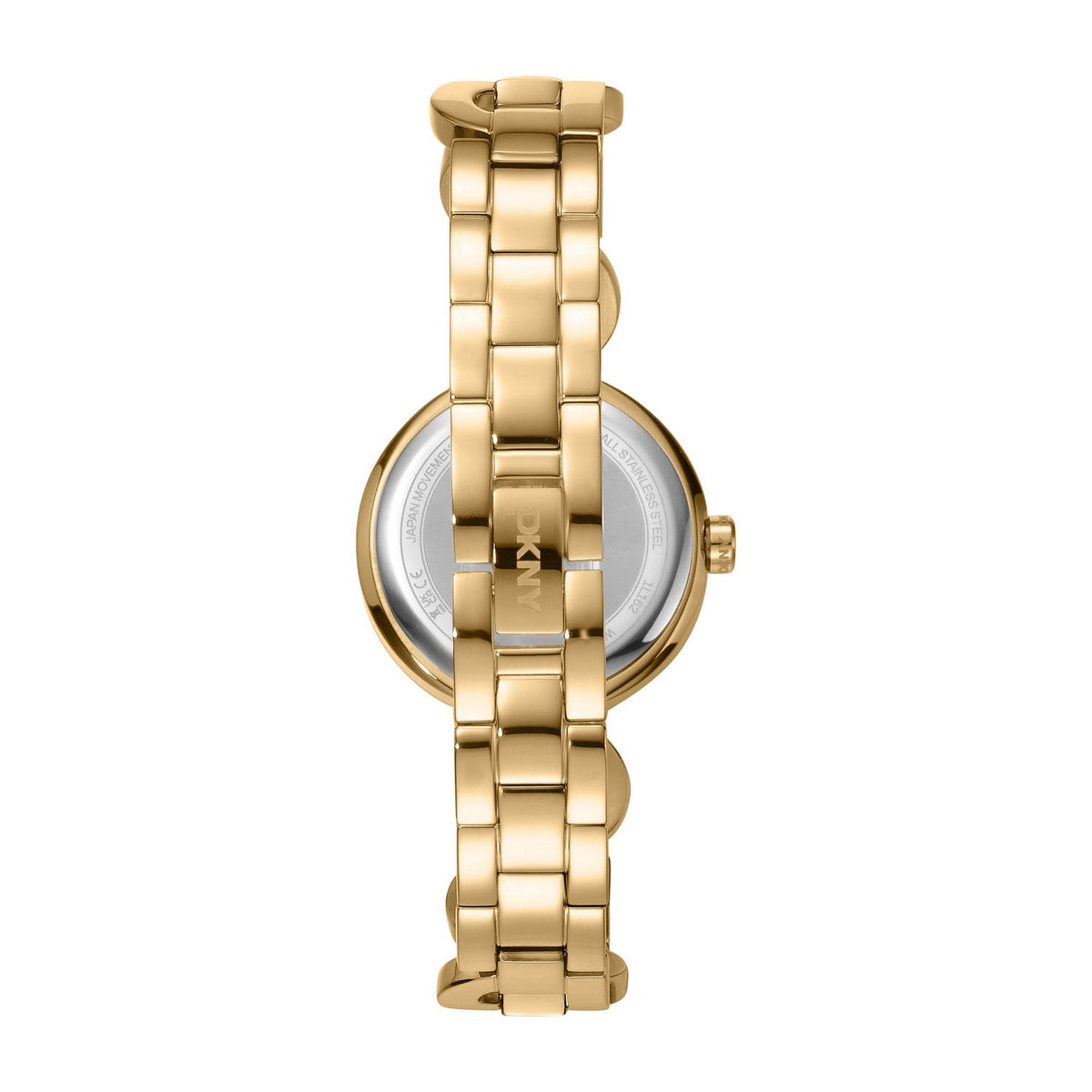 DKNY Open Link Gold 28mm Black Dial Womens Watch DK1L162M0045