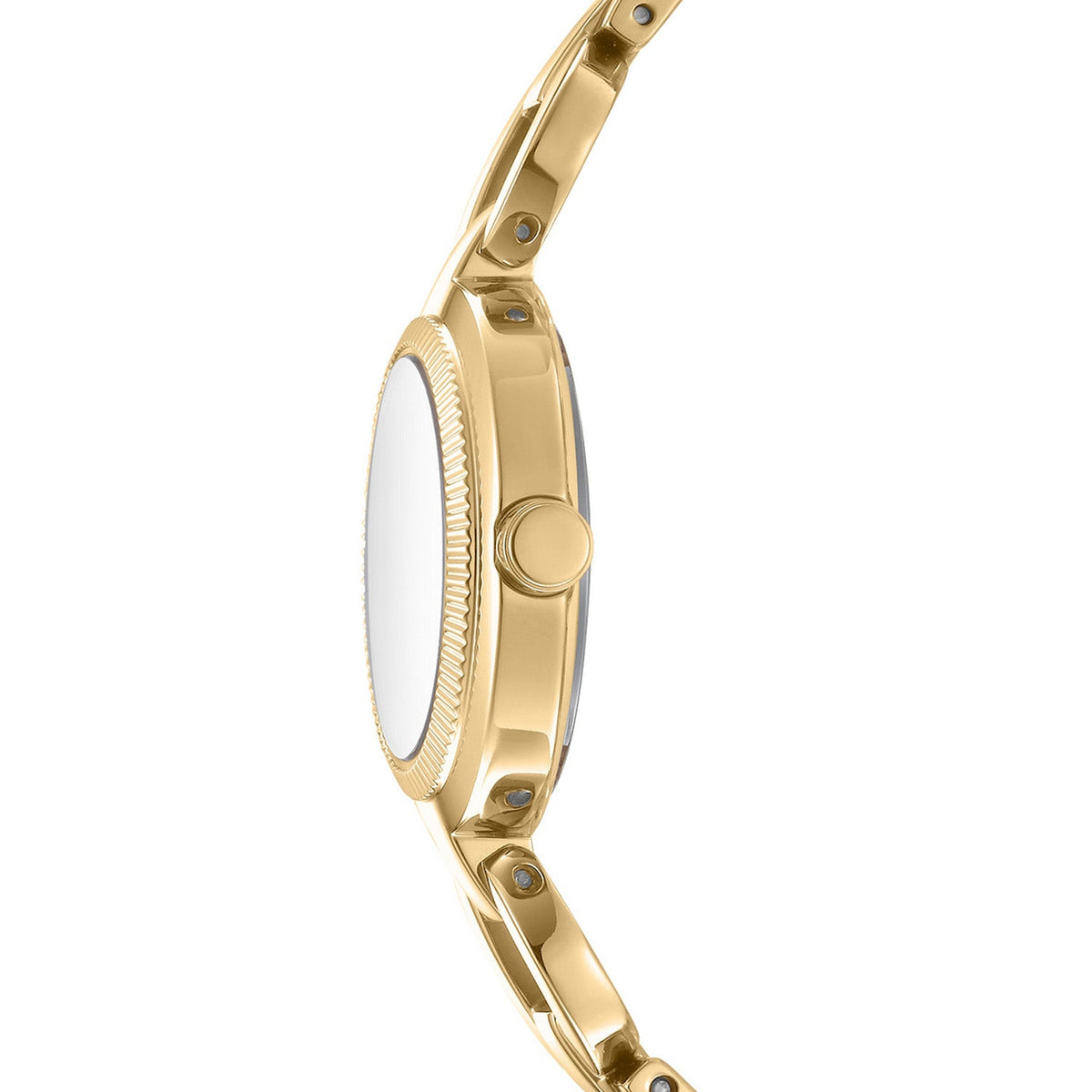 DKNY Open Link Gold 28mm Black Dial Womens Watch DK1L162M0045