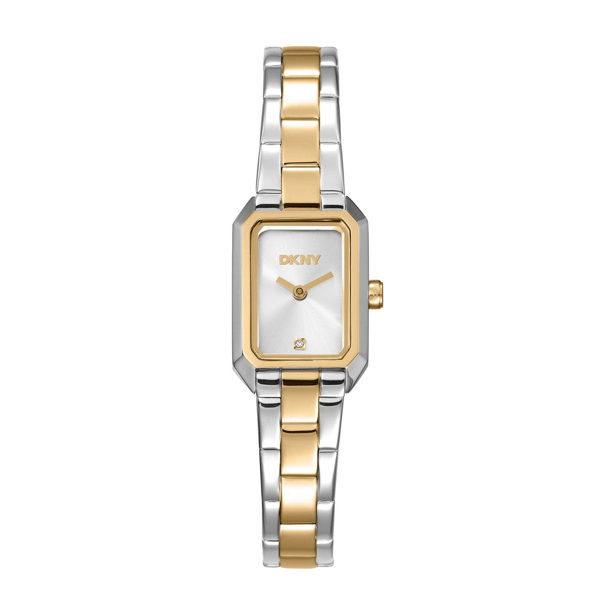 DKNY Signature Shape Silver Dial Two Tone Steel Womens Watch DK1L180M0085 front packshot