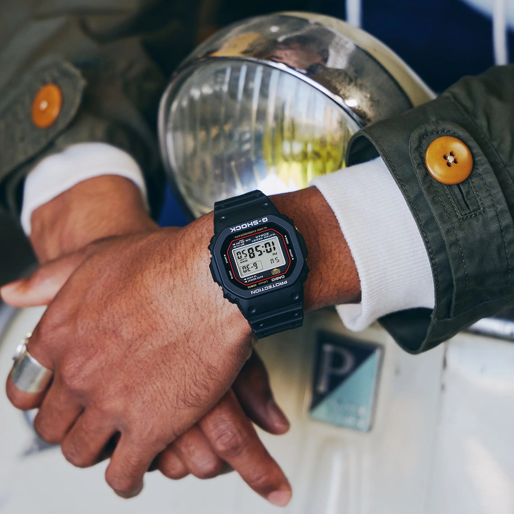 G-Shock Re-Creation Of DW-5000 Black Resin Band Watch DW5600R-1A