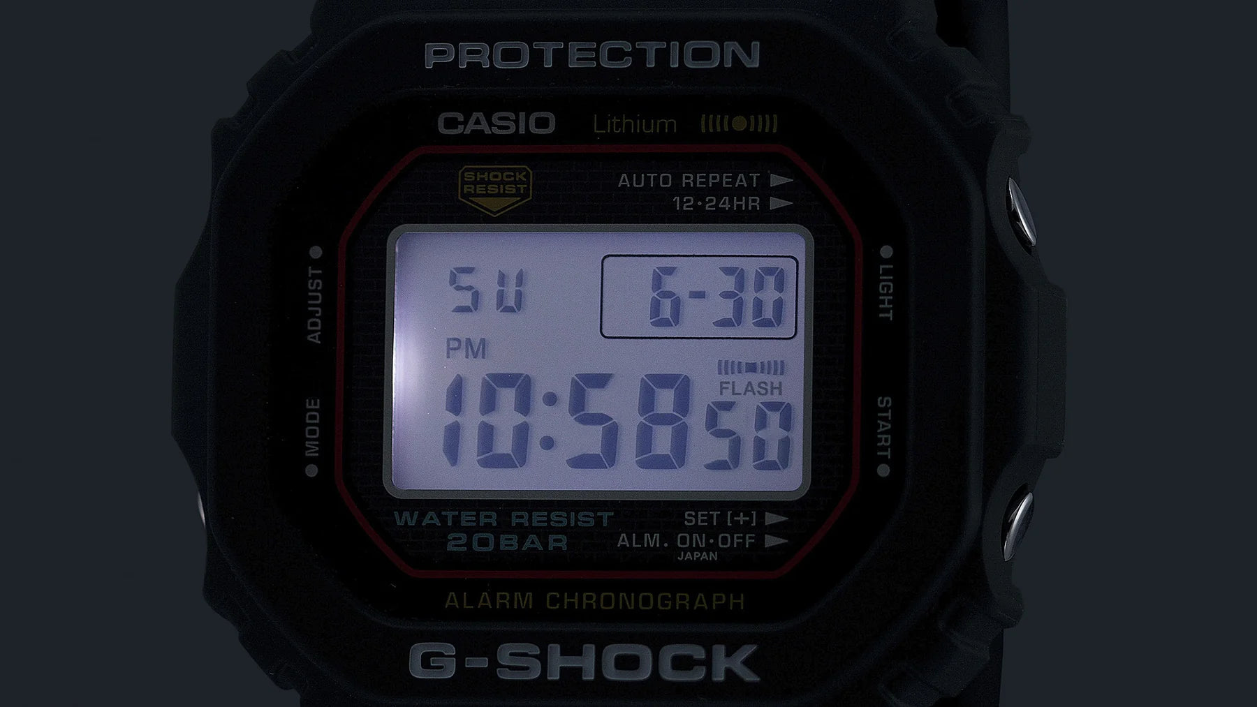G-Shock Re-Creation Of DW-5000 Black Resin Band Watch DW5600R-1A