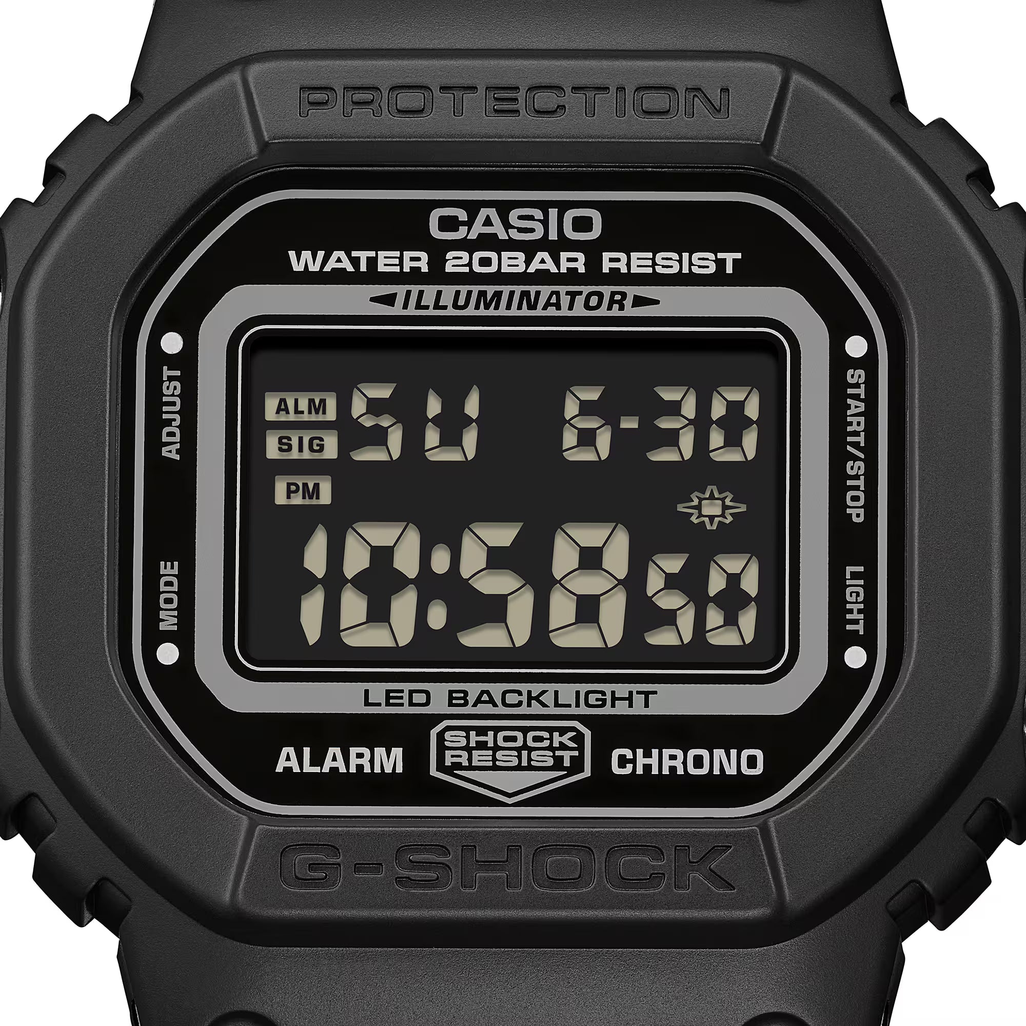 G-Shock Digital All Black Nylon FIDLOCK Clasp Band Watch DW5600MNC-1D