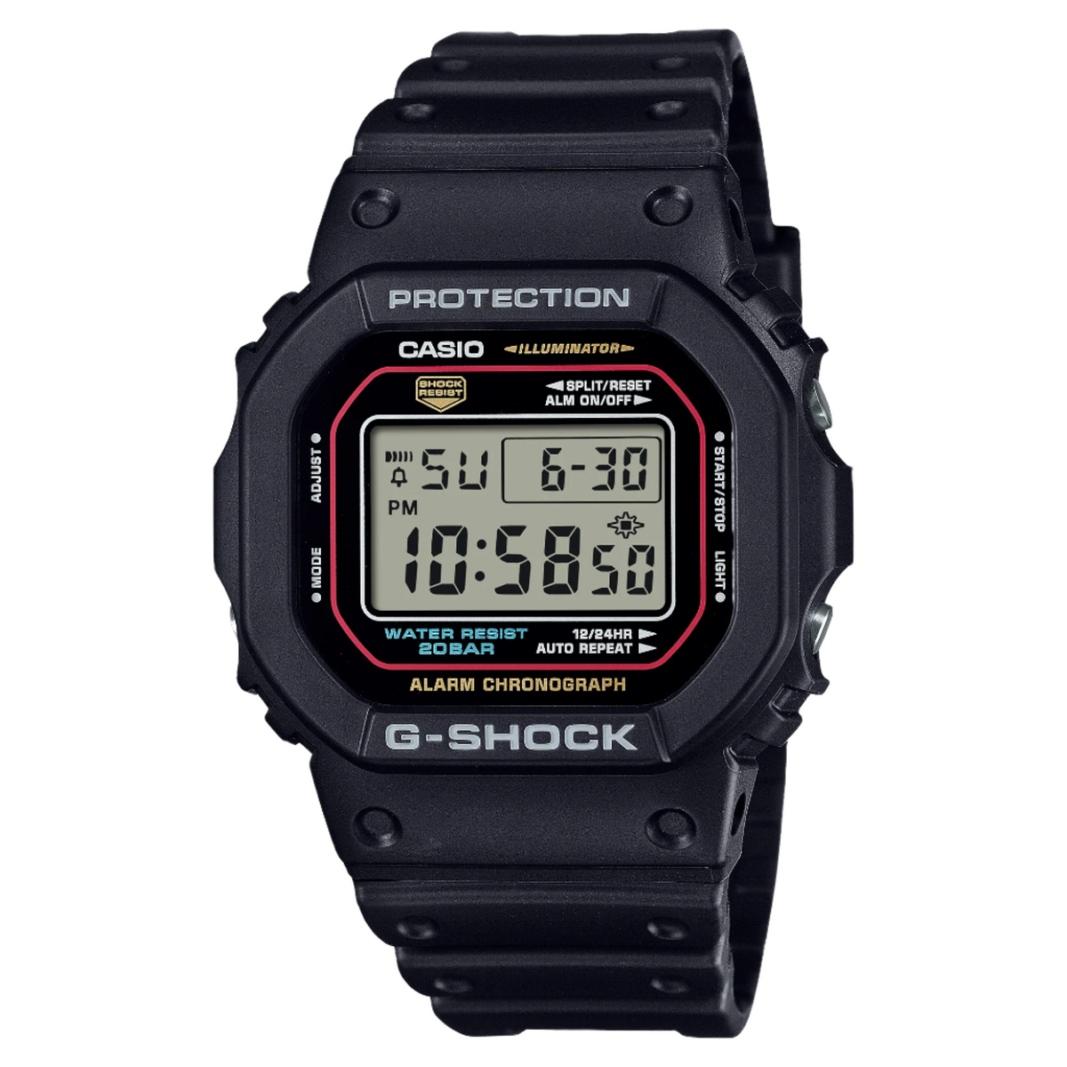 G-Shock Digital Grey Dial Black Resin Band Watch DW5600RL-1D