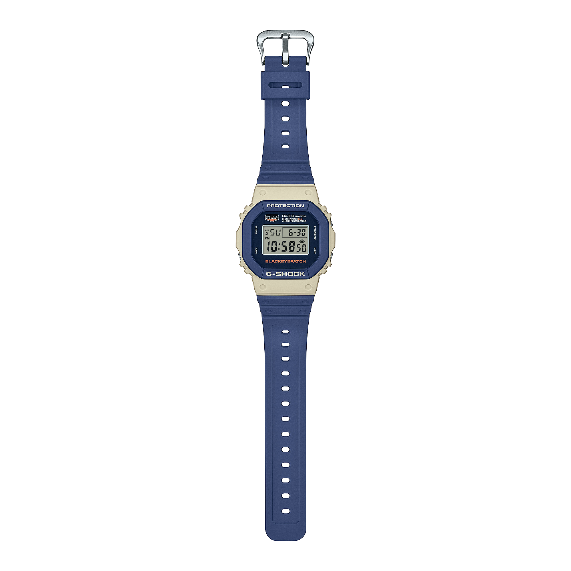 G-Shock Digital Black Eye Patch Blue Resin Band Watch DW5610BEP-2D