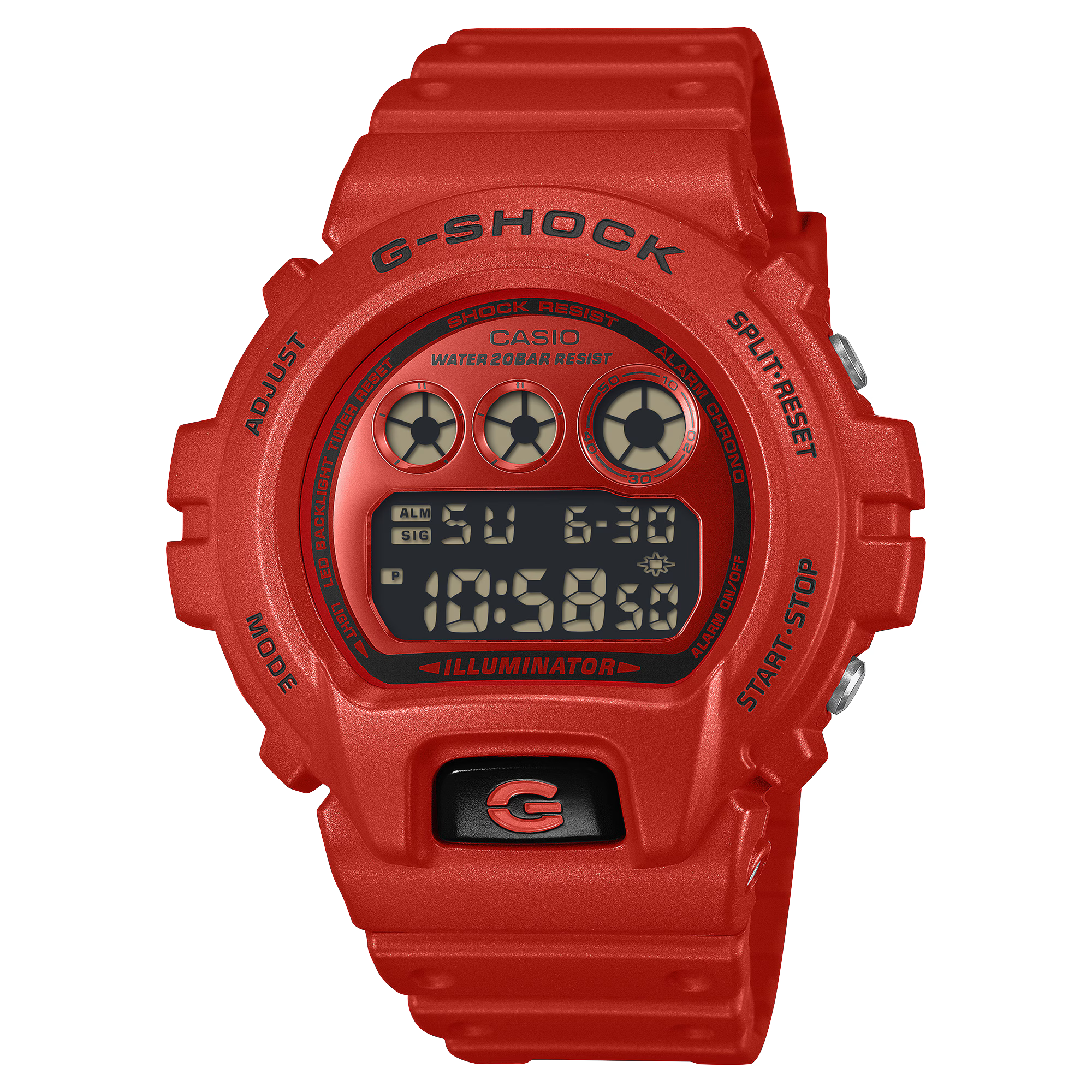 G-Shock Digital Vivid Red Resin Band Watch DW6900RRB-4D
