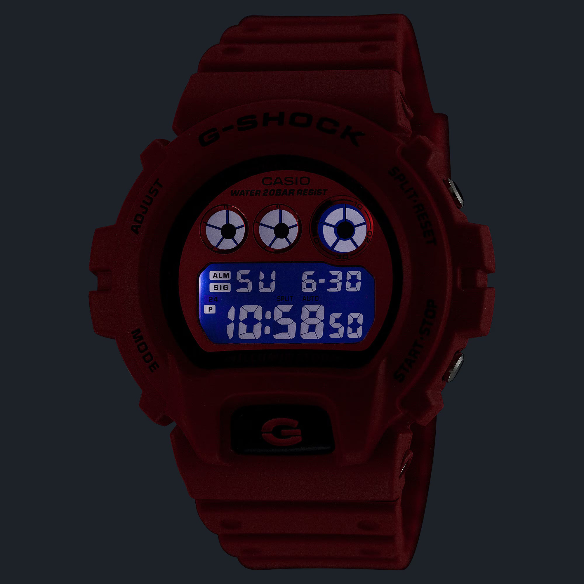 G-Shock Digital Vivid Red Resin Band Watch DW6900RRB-4D