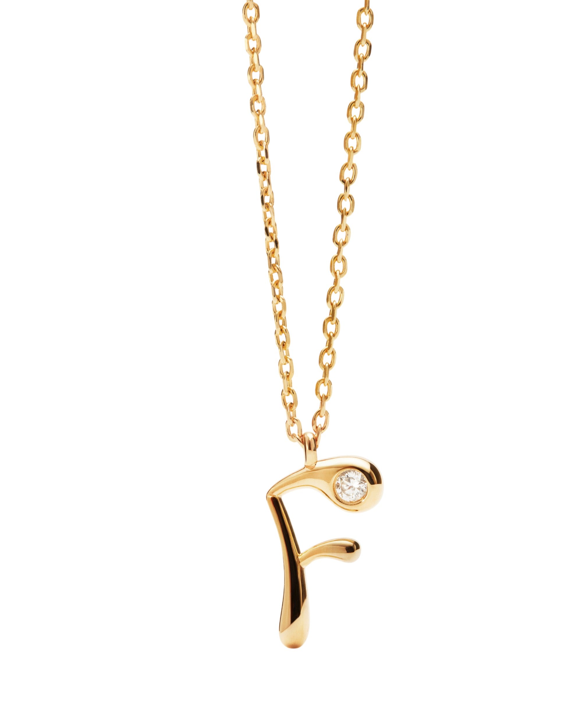 PDPAOLA Initial Letter Pendant F Necklace Gold