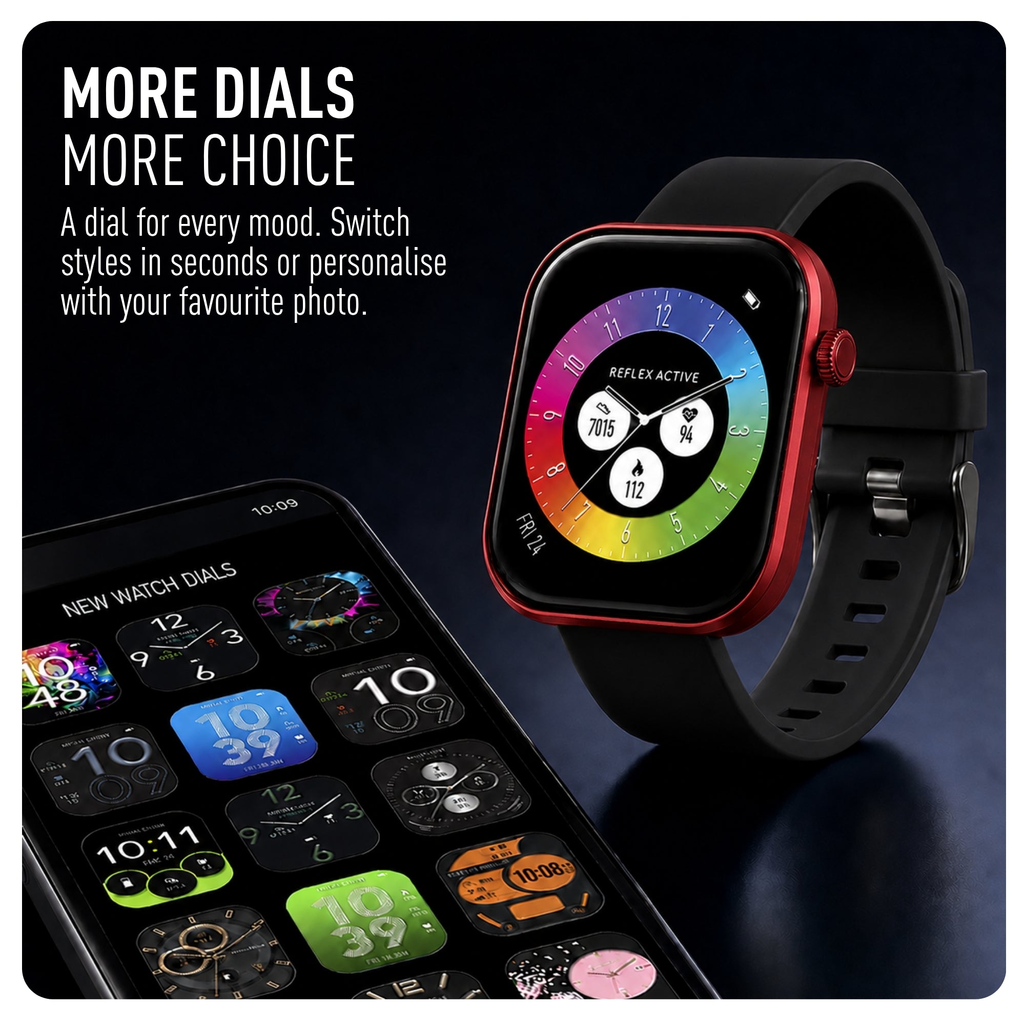 Reflex Active Spectra 300 S Lite Amoled Red Bezel Black Silicone smart watch — view 6