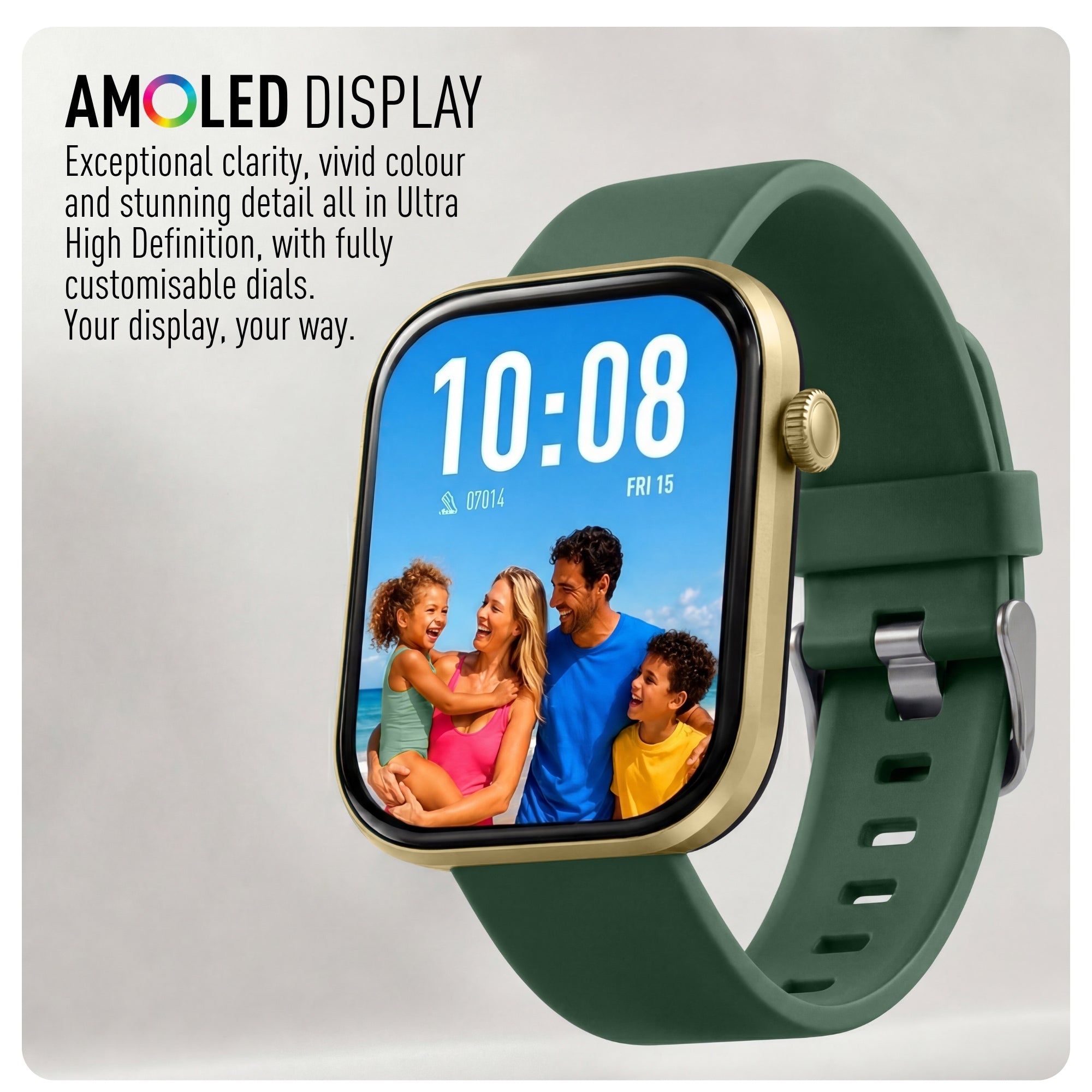 Reflex Active Spectra 300 S Lite Amoled Gold Bezel Green Silicone smart watch — view 7